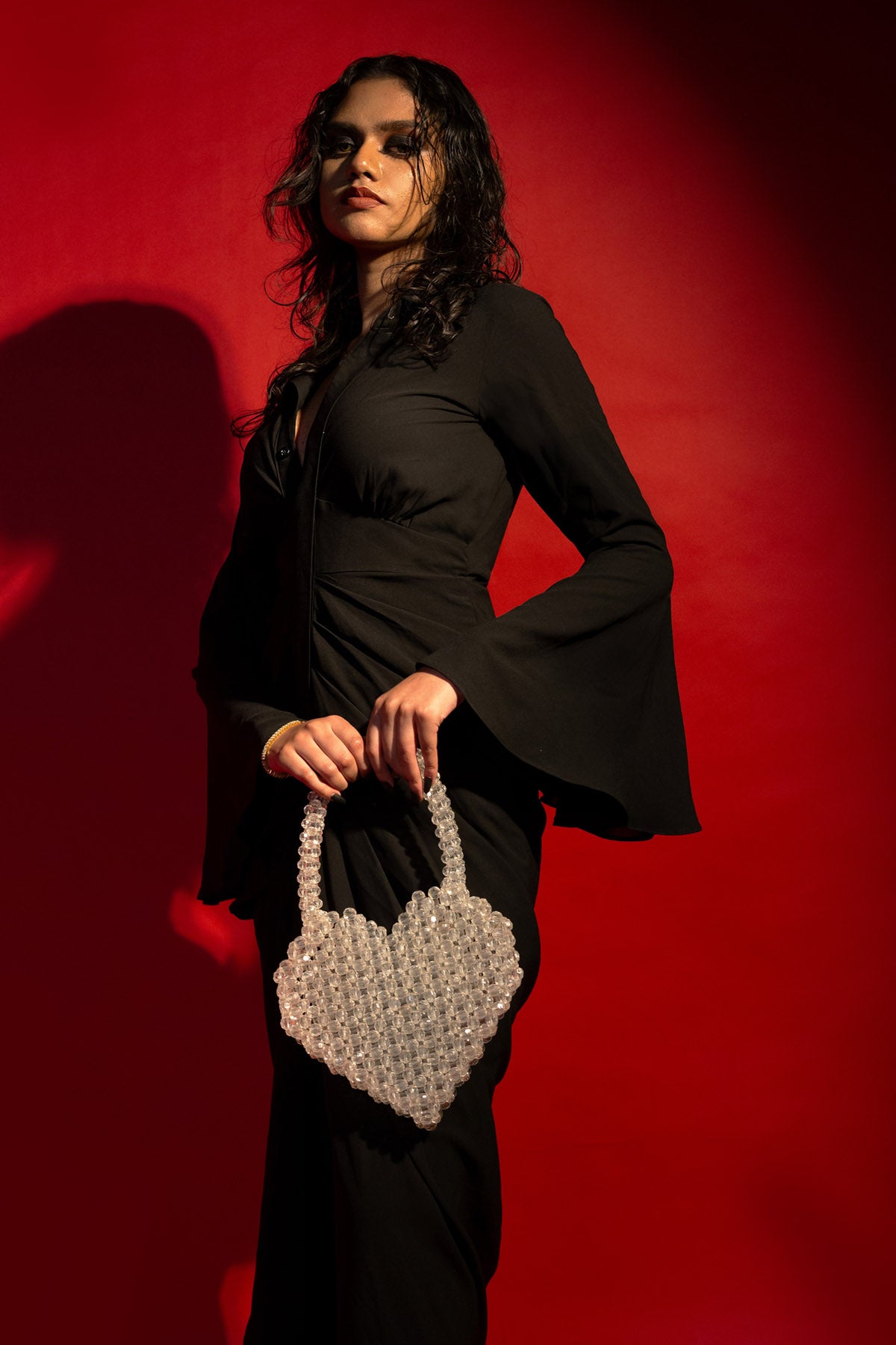 Midnight Pleated Shirt Dress