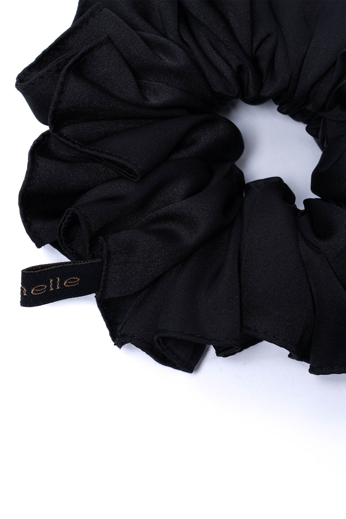 Midnight Black Satin Scrunchie