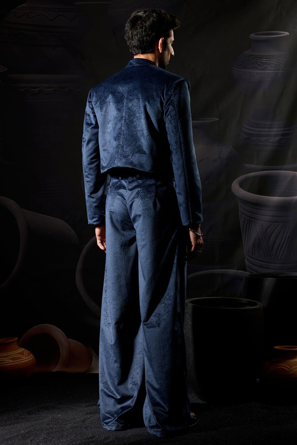 Buy Midnight Blue High Waist Pants for men by ADK online available at scrollnshops