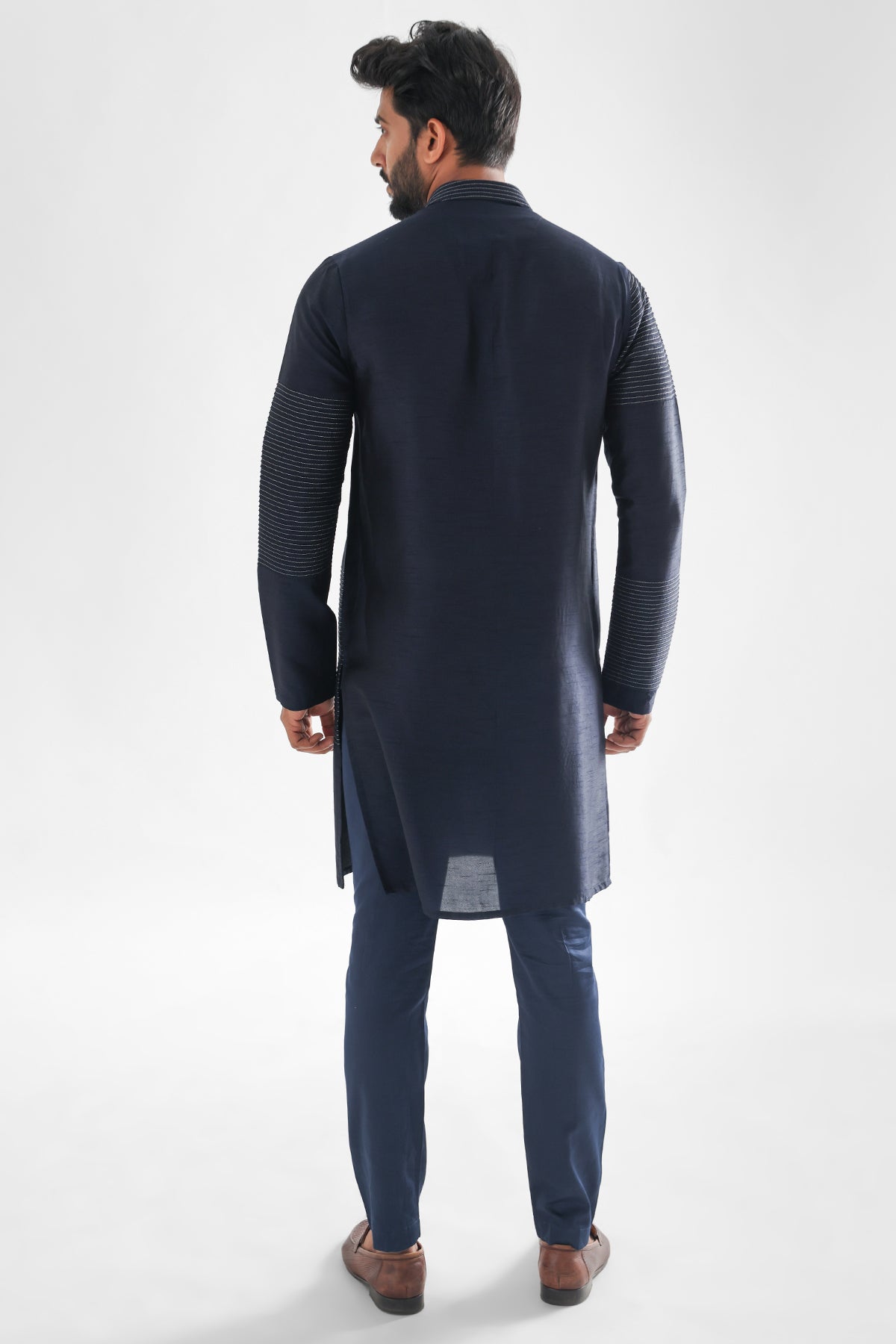 Midnight Blue Pintuck Kurta Set