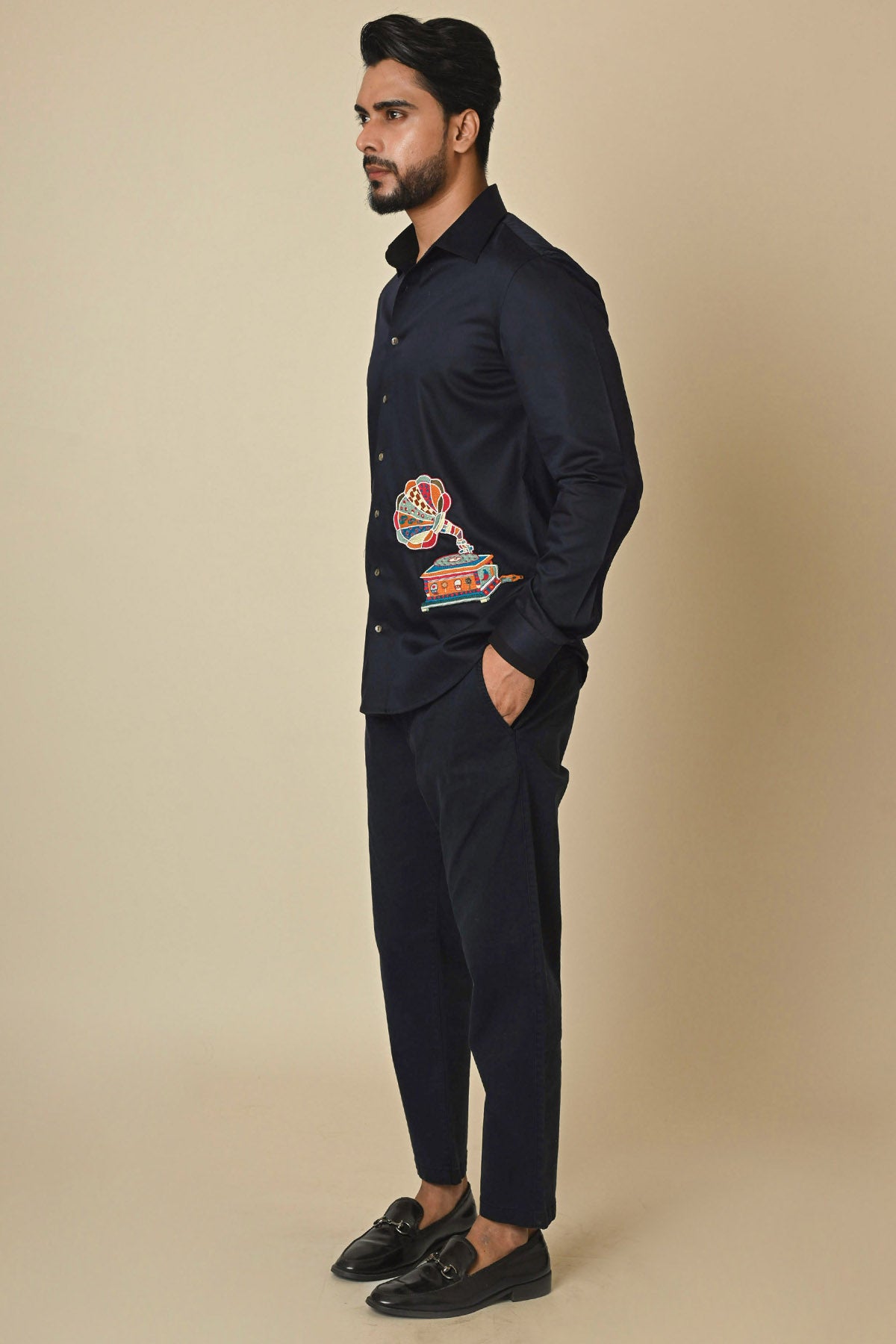 Midnight Blue Thread Work Shirt