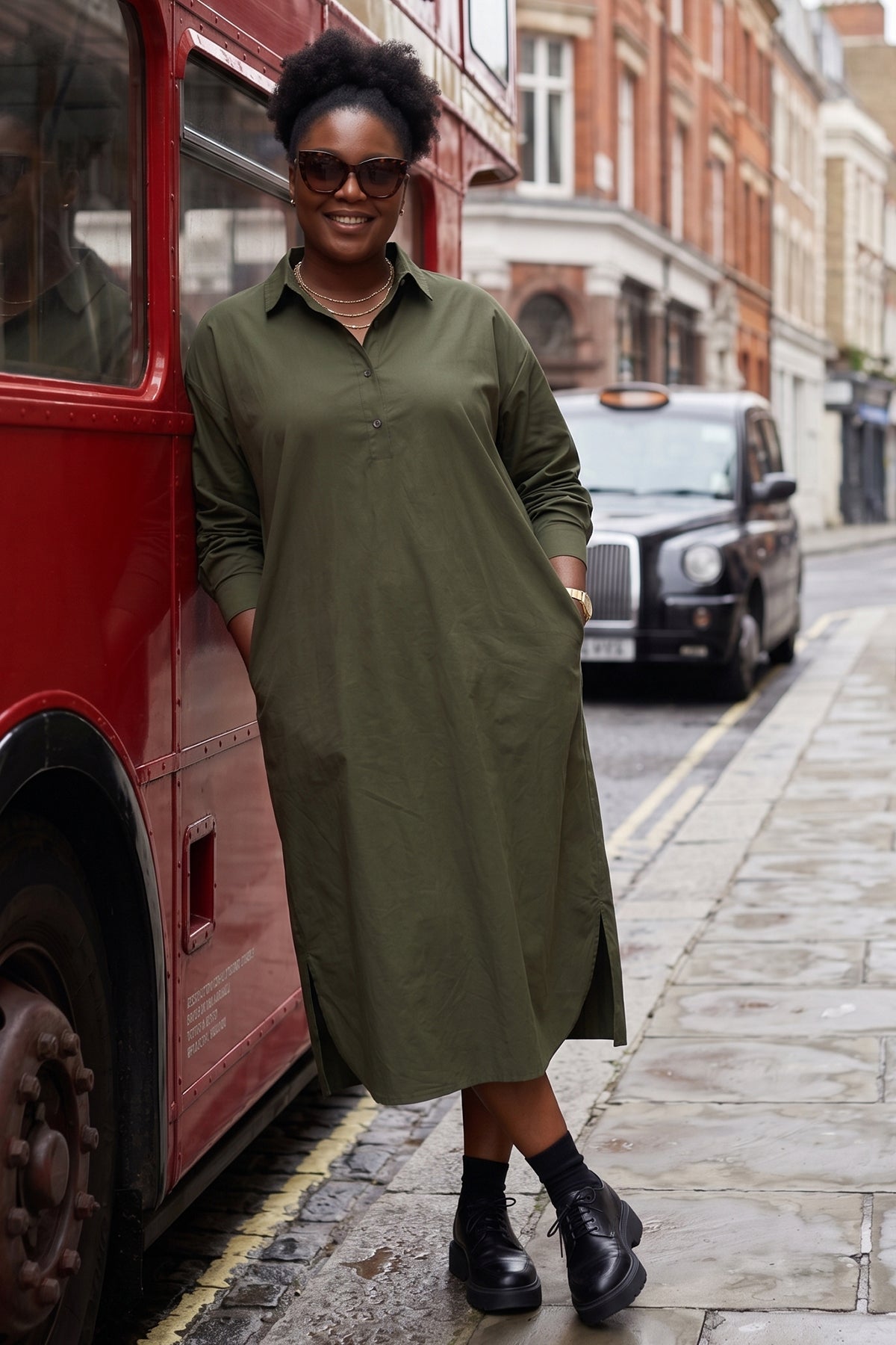 Military Cotton Cambric Dress