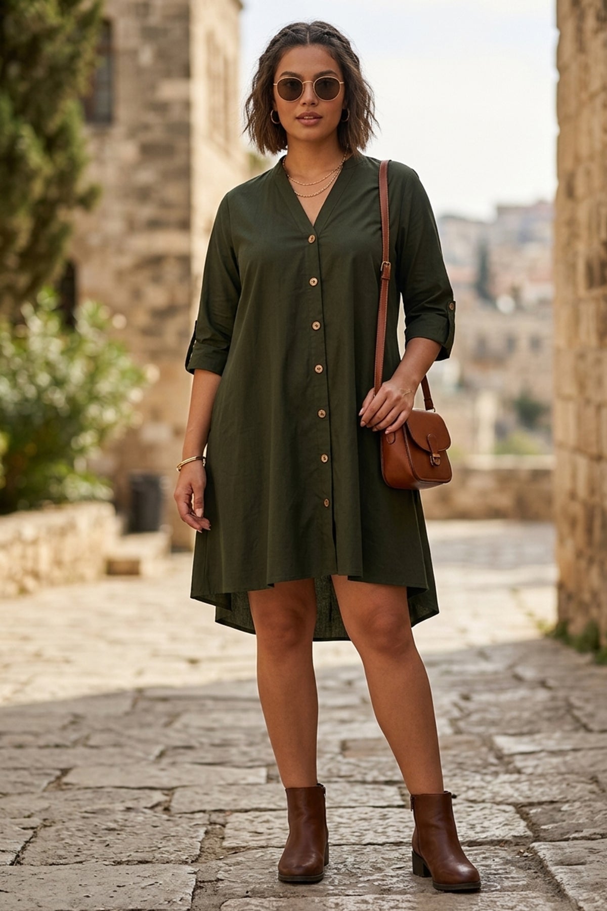 Buy Military Cotton Oversize Dress for women by Sneha B online available at scrollnshops
