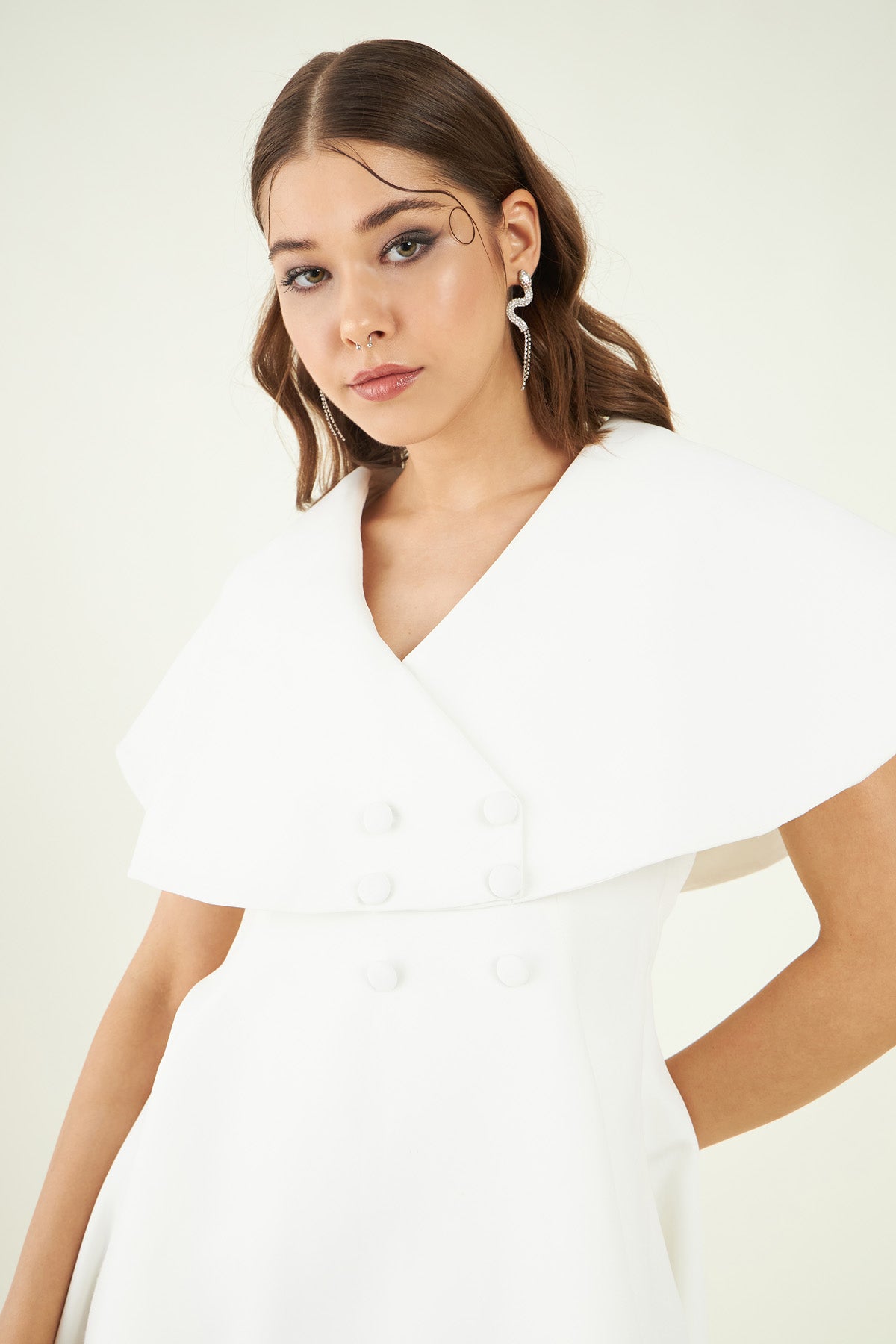 Milky White Classic Short Dress