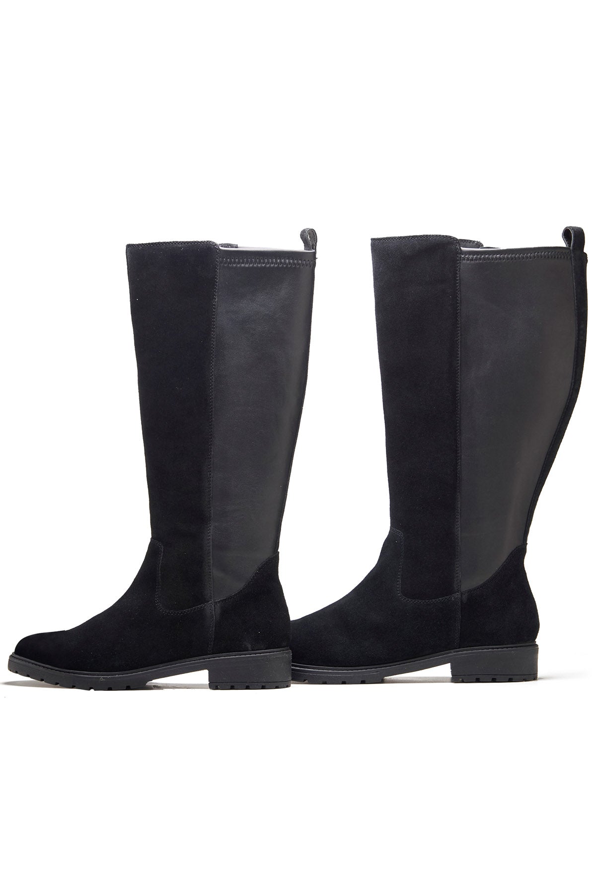 Buy Milled Leather Black Long Boots by Dang Shoes for women online at ScrollnShops