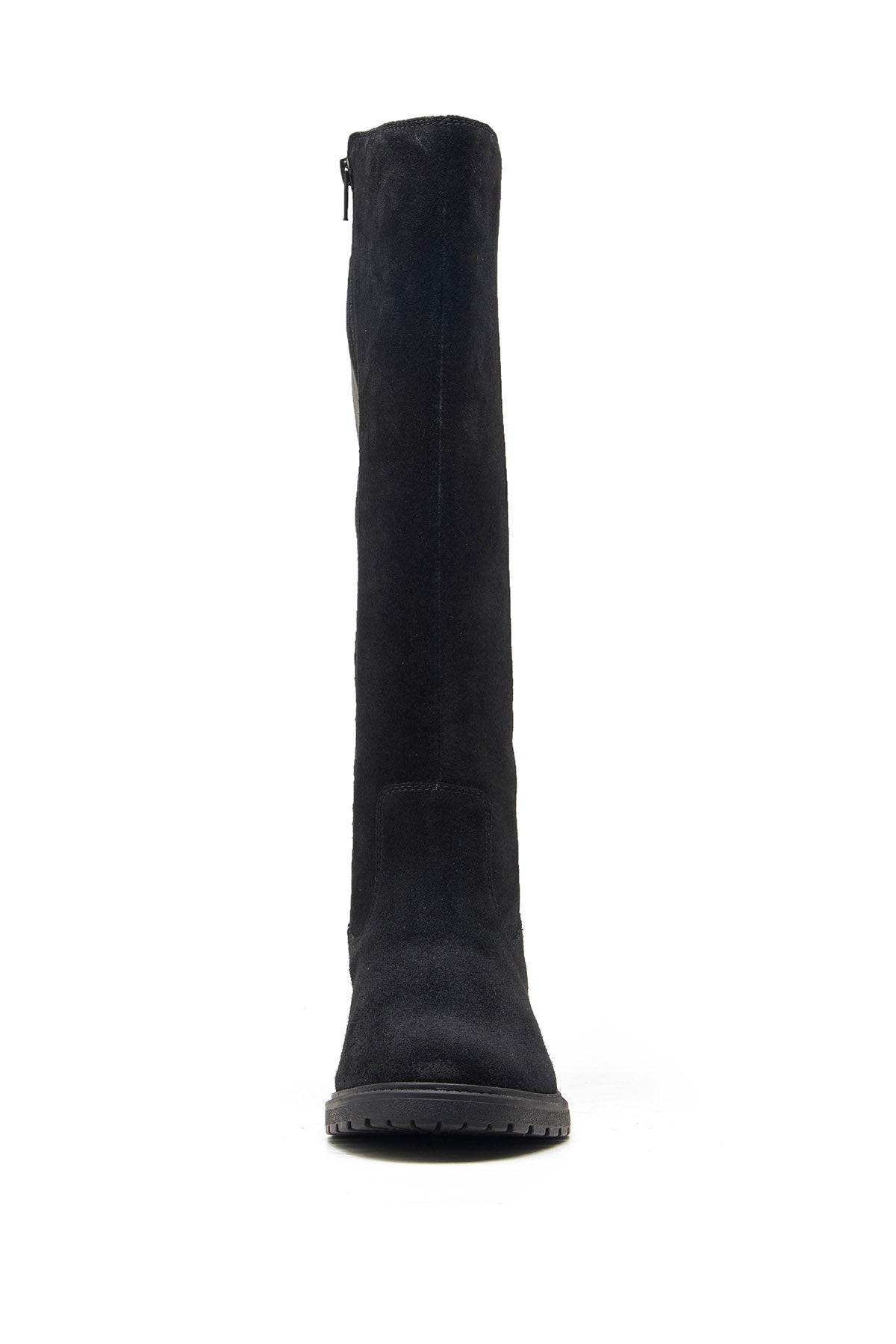 Milled Leather Black Long Boots
