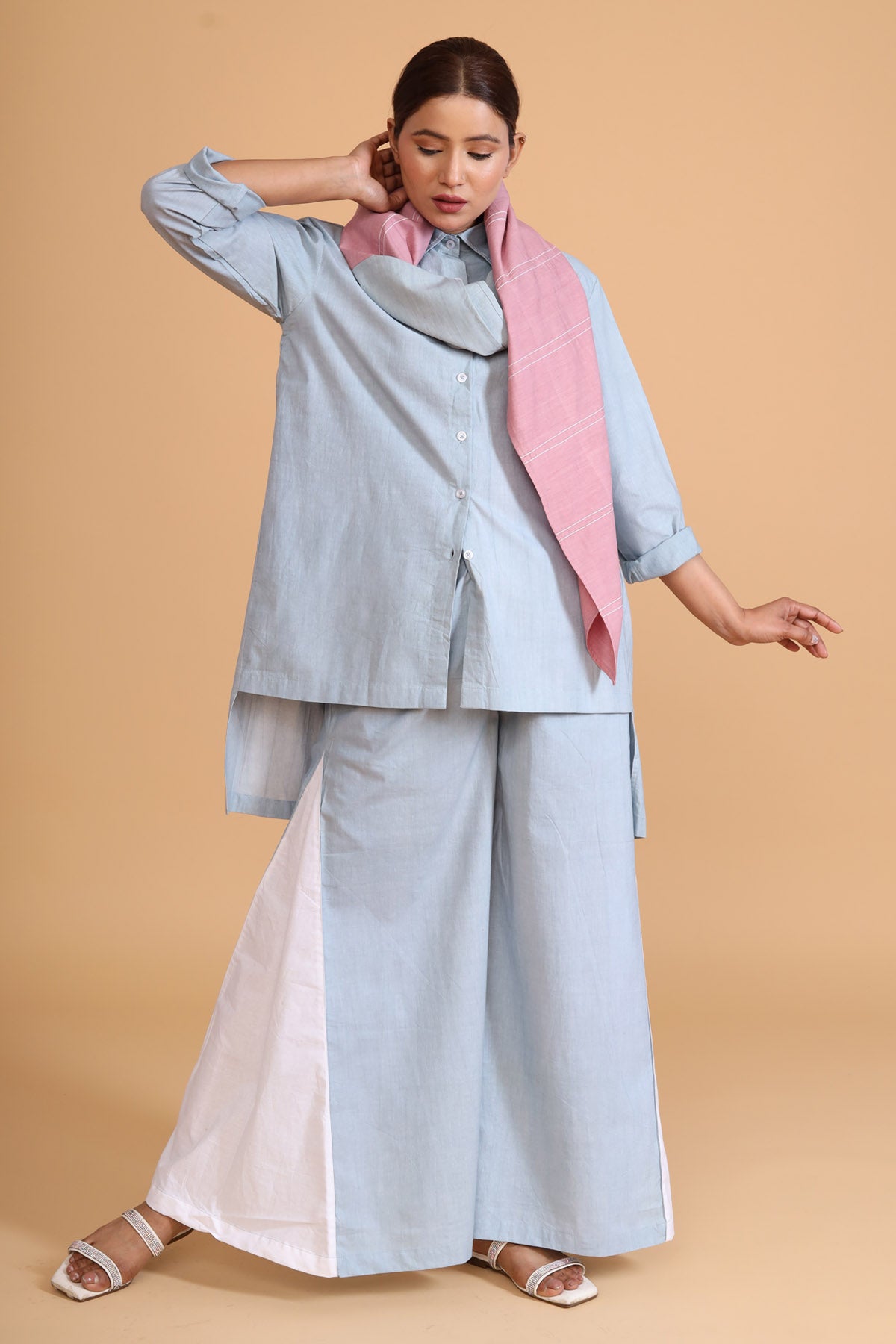 Mint Co-ord Set With Scarf