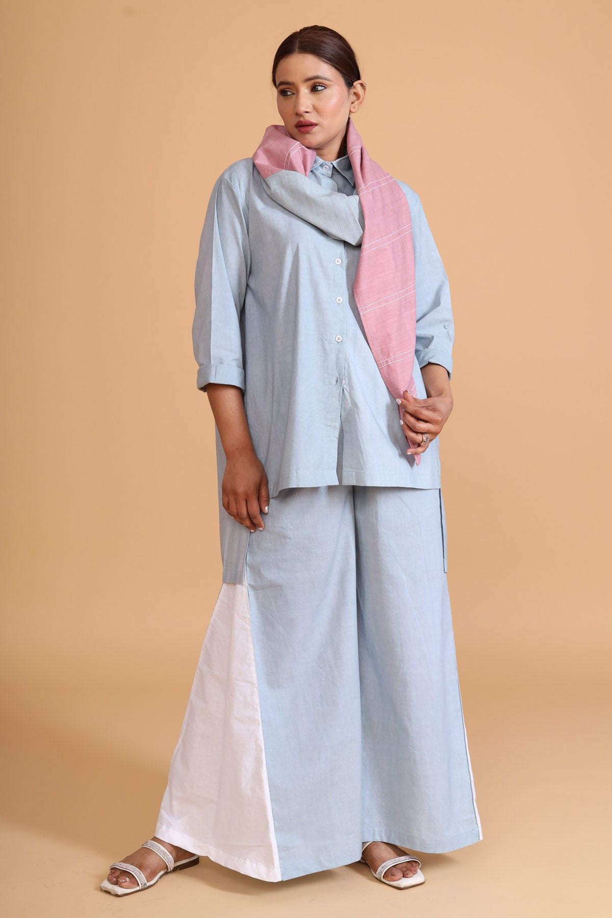 Mint Co-ord Set With Scarf