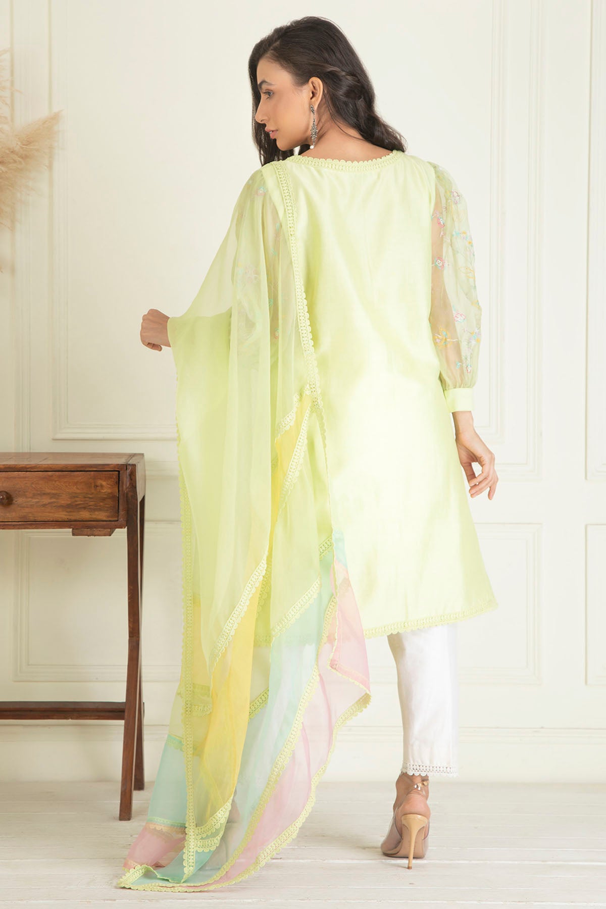 Mint Green Chanderi Kurta Set