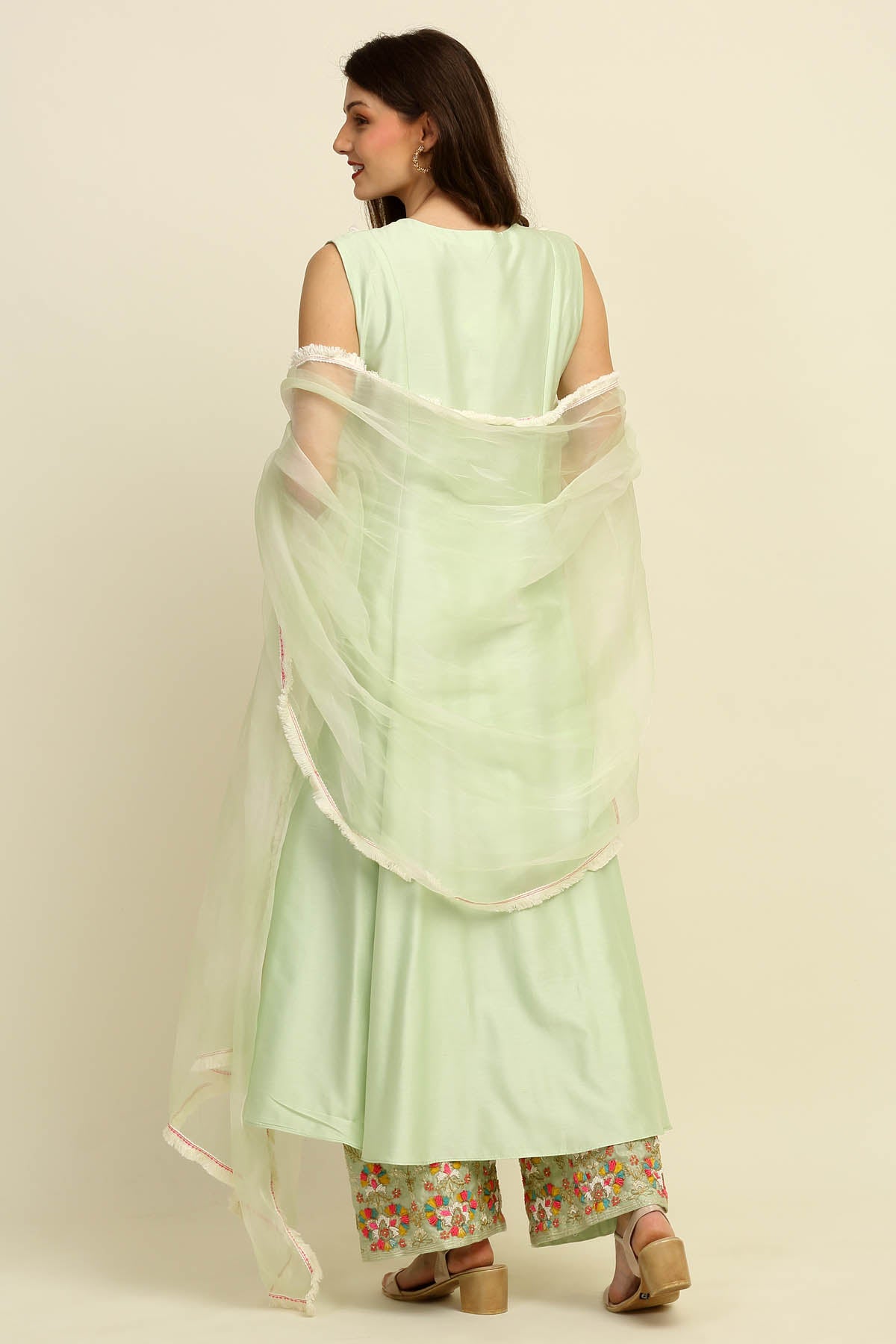 Mint Green Embroidered Kurta Set