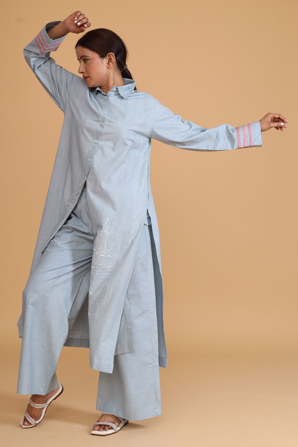 Mint Hand Painted Shirt Tunic