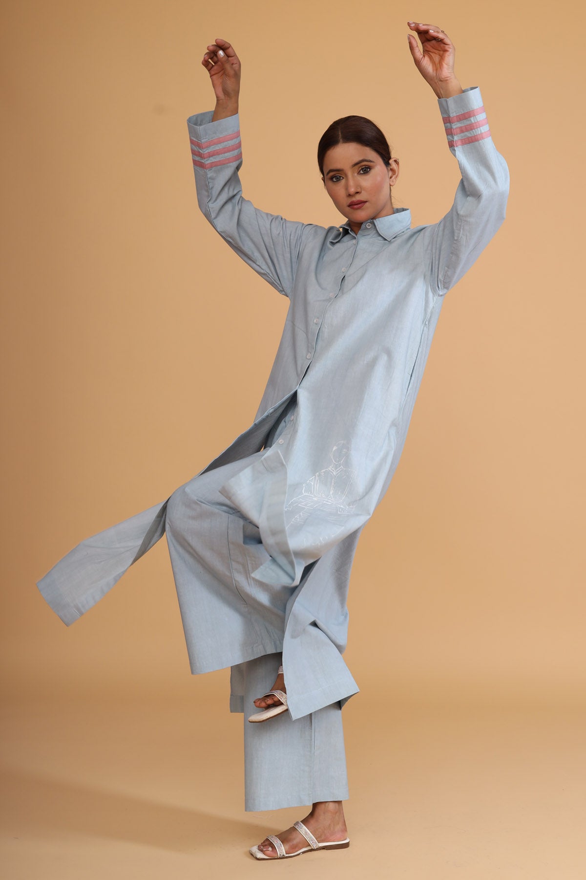 Mint Hand Painted Shirt Tunic