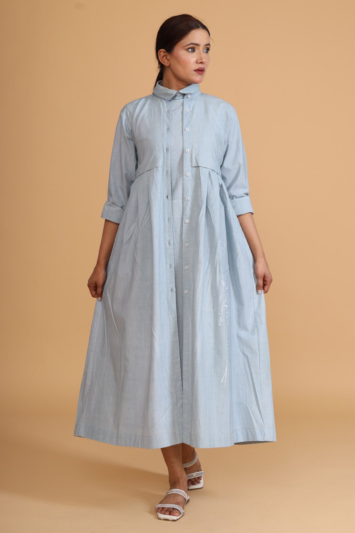 Mint Pleated Dress & Overlay