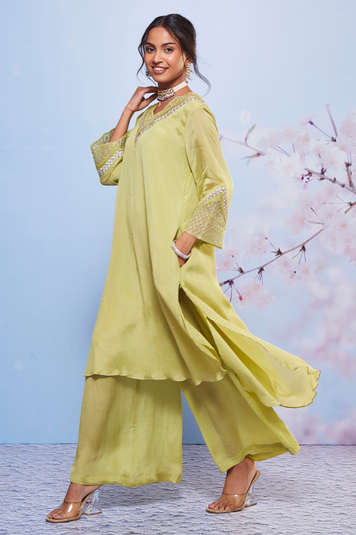 Mint A-Line Kurta & Palazzo