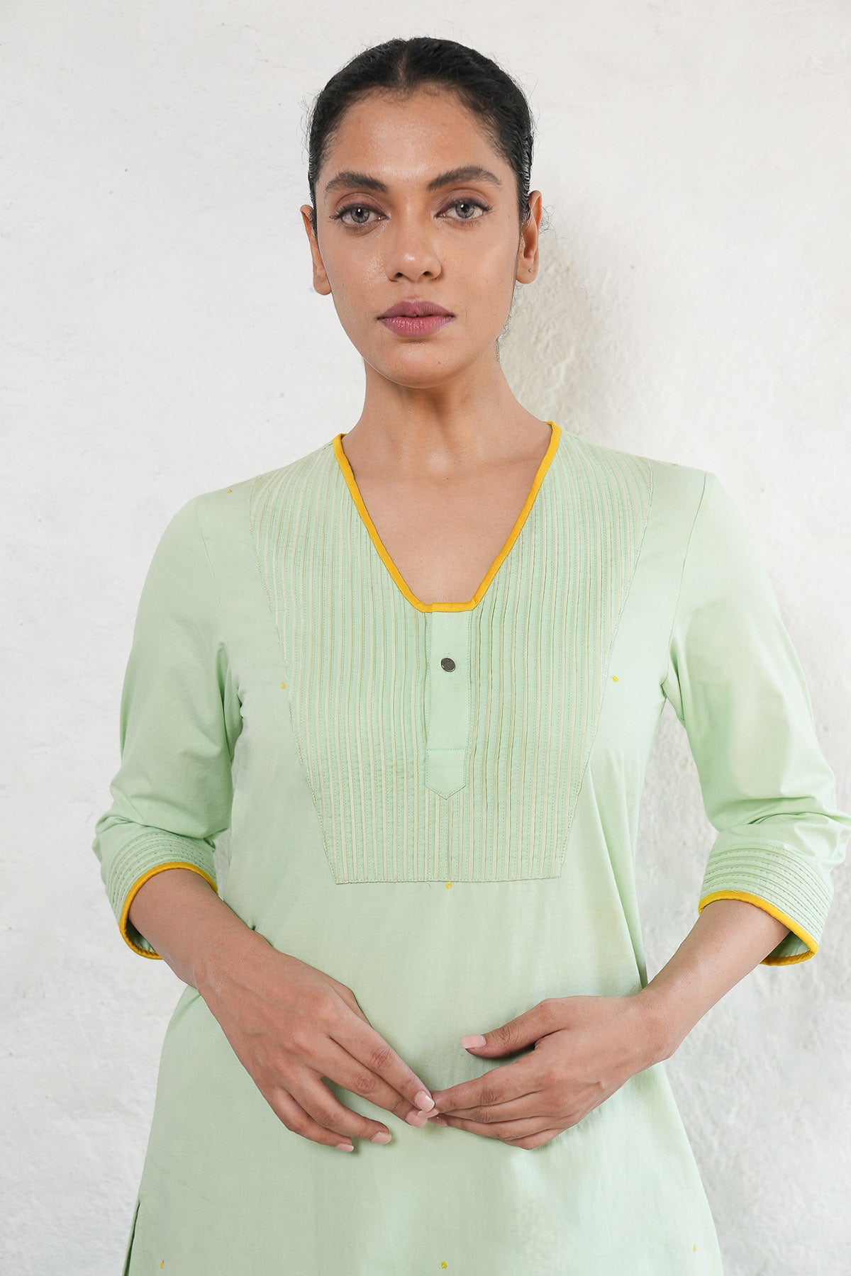 Mint A-Line Kurta & Print Pants