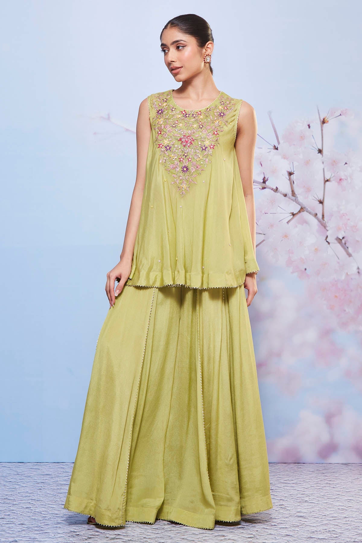 Buy Mint A-Line Kurta & Sharara Set Online