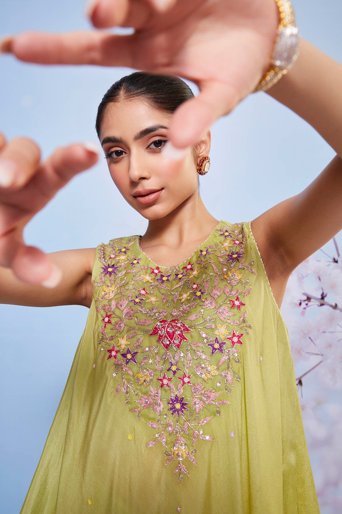 Mint A-Line Kurta & Sharara Set