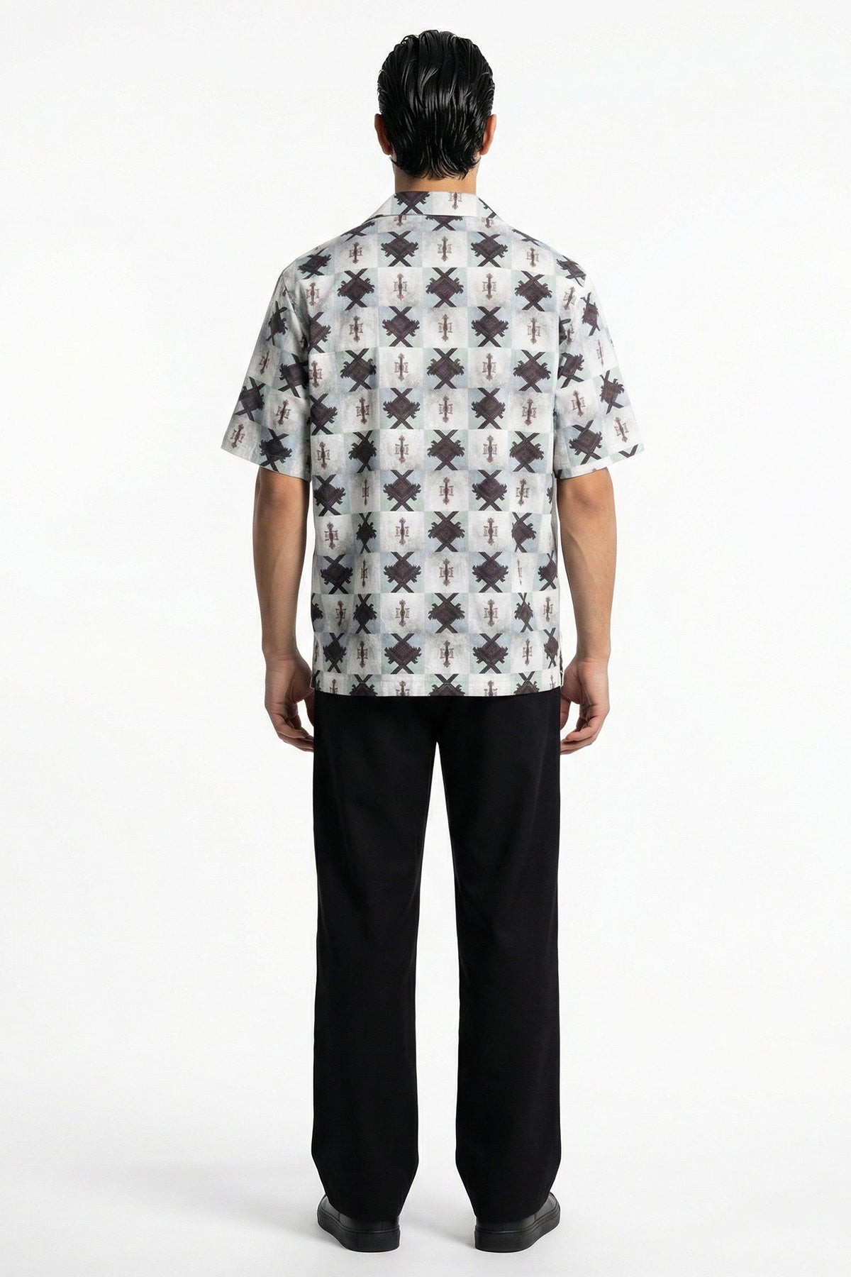 Mint And White Viscose Shirt