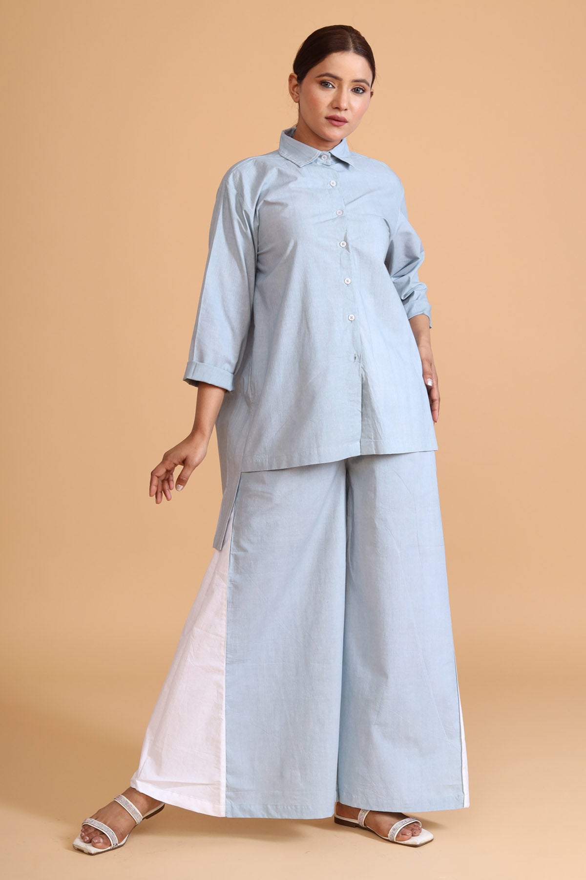 Mint Green Cotton Poplin Short Top: Versatile Chic at ScrollnShops