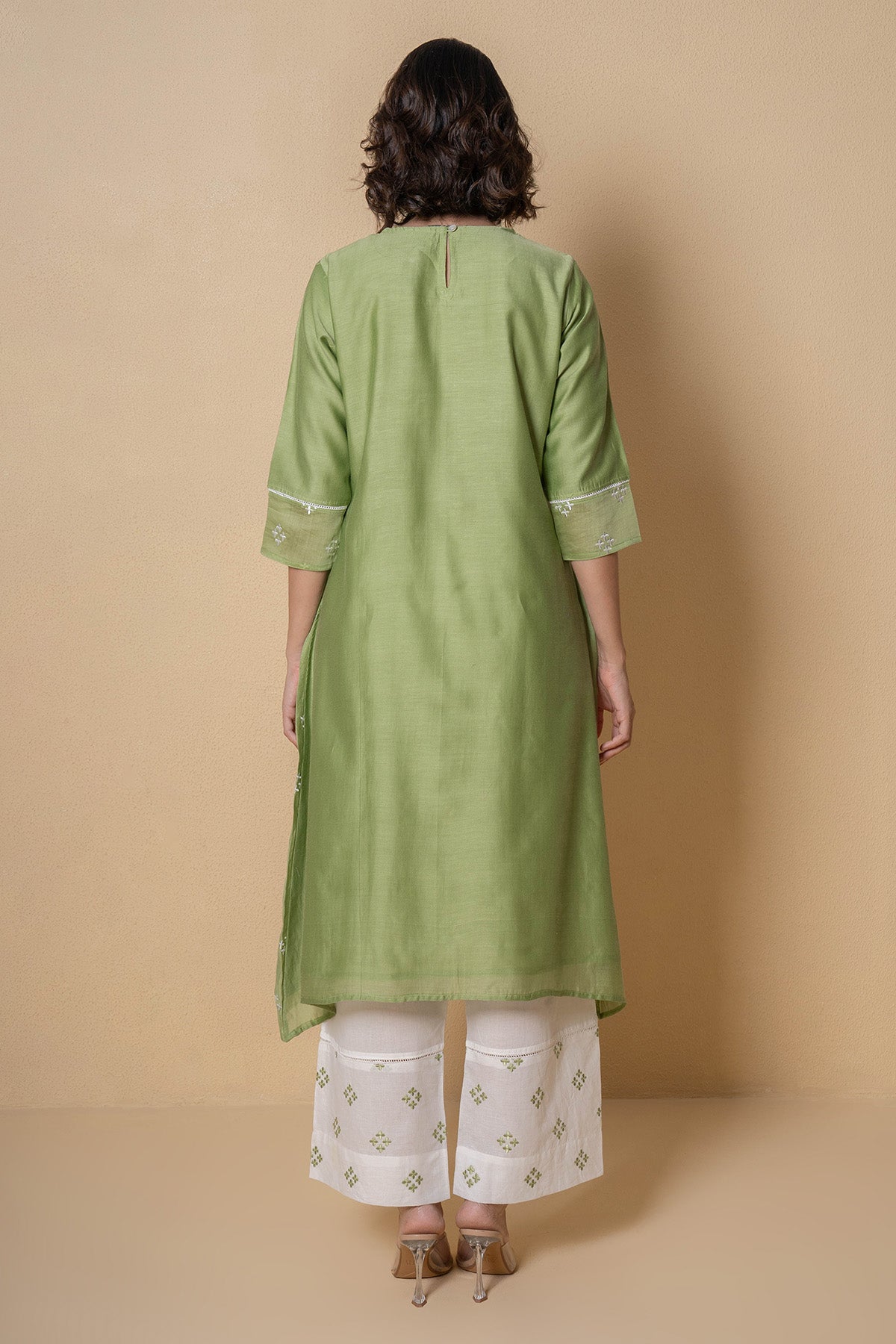 Mint Chanderi Kurta And Pants