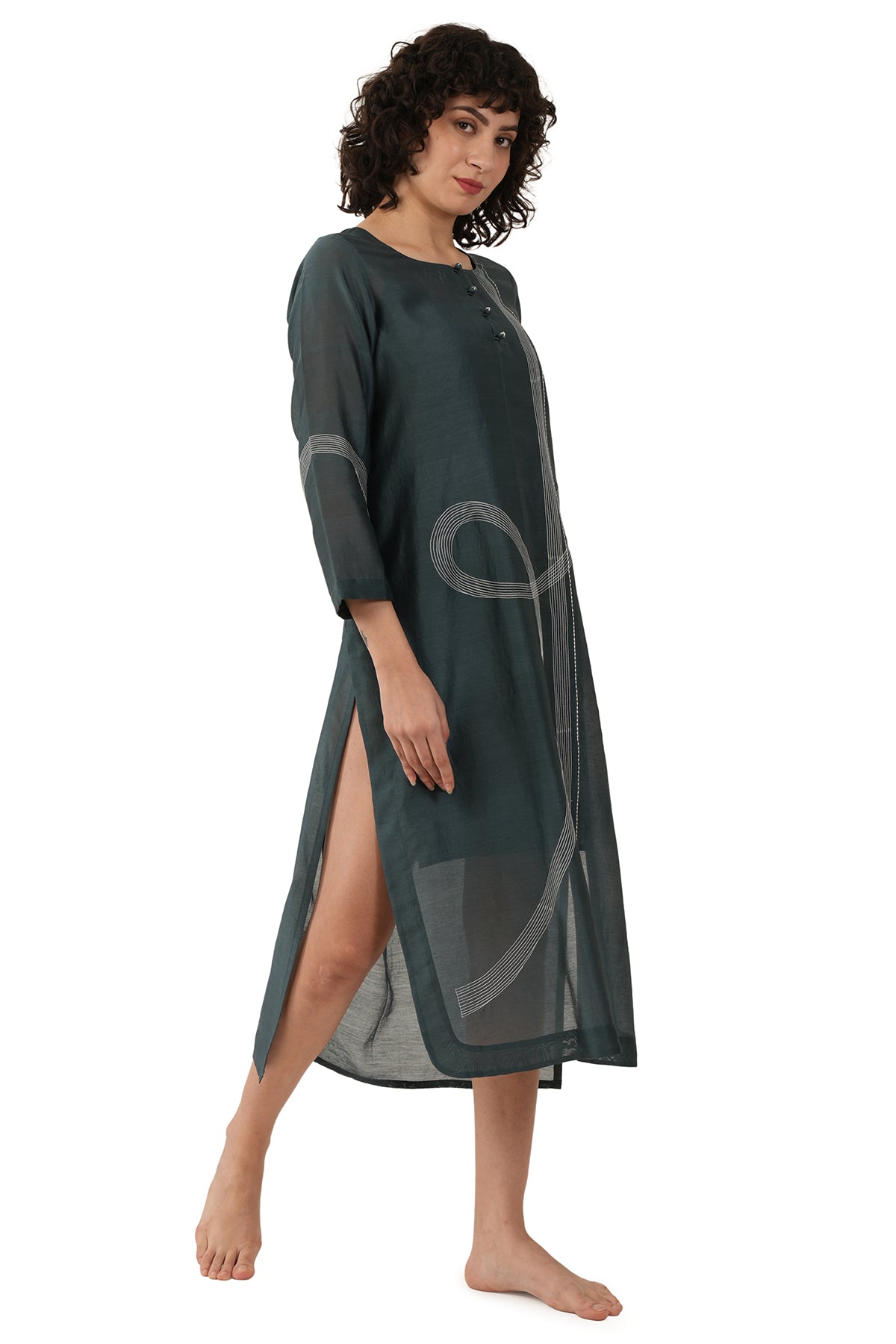 Mint Chawal Takka Midi Dress