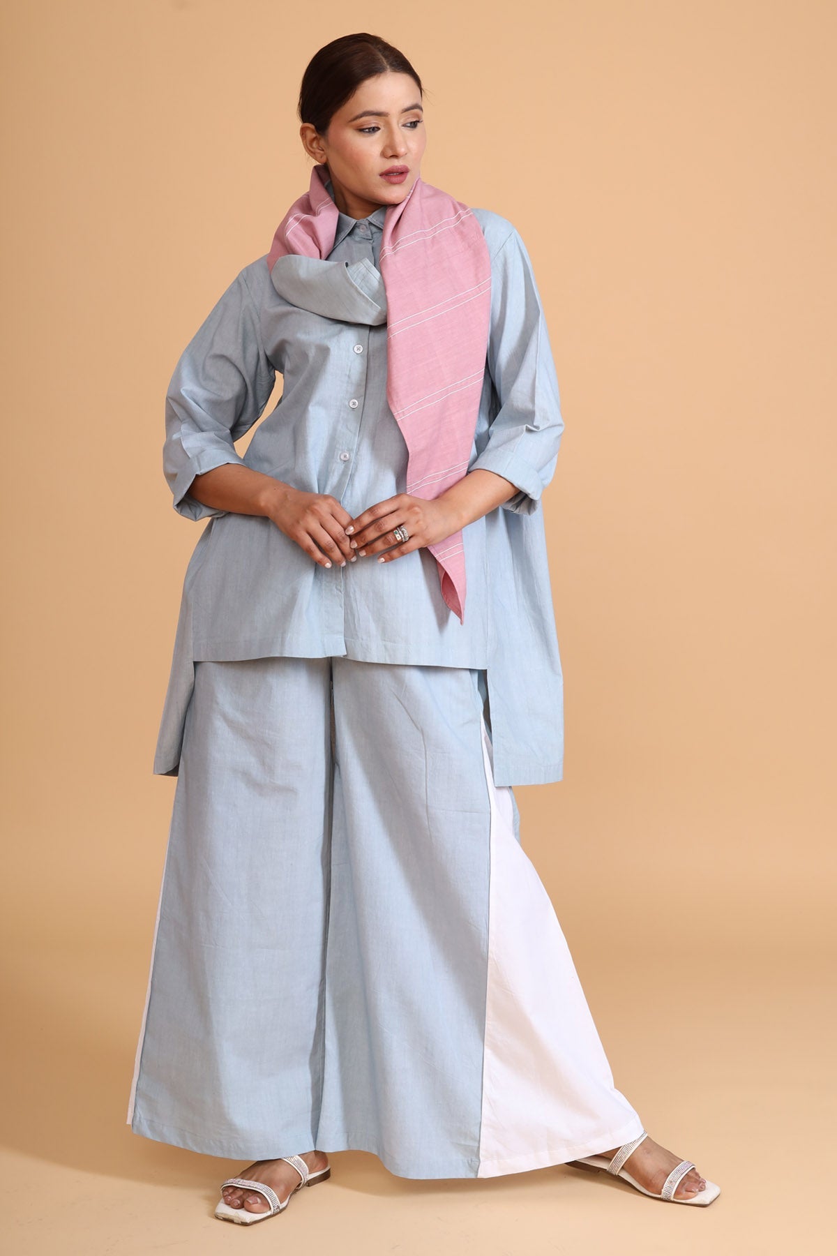 Buy Jaza Hand Painted Co-ord Set & Scarf - Vibrant Chic at ScrollnShops