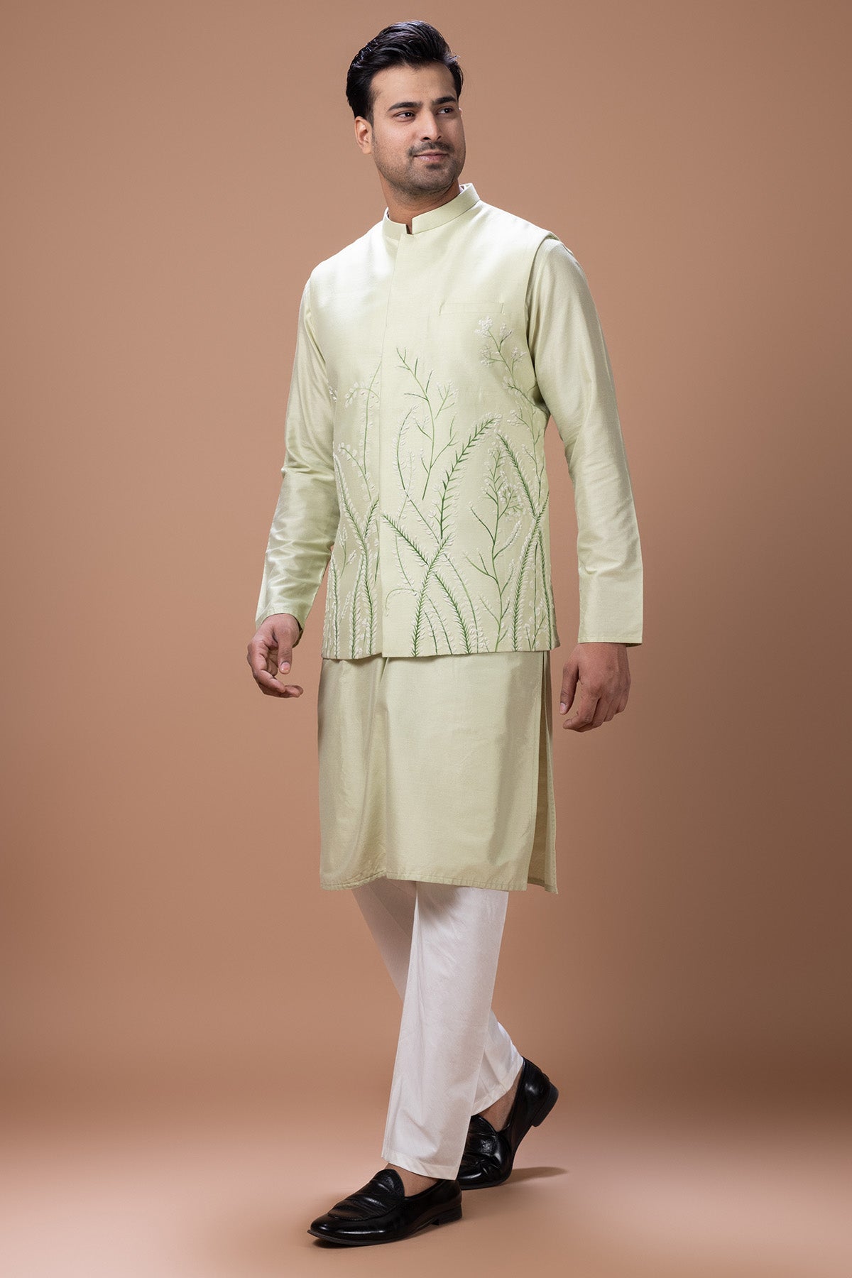 Mint Cotton Painted Kurta Set