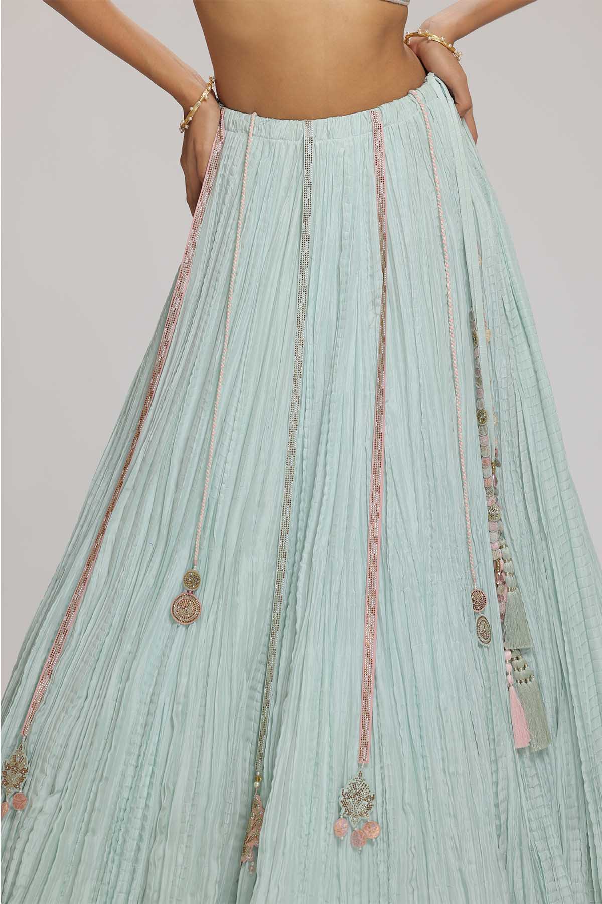 Mint Embellished Lehenga Set