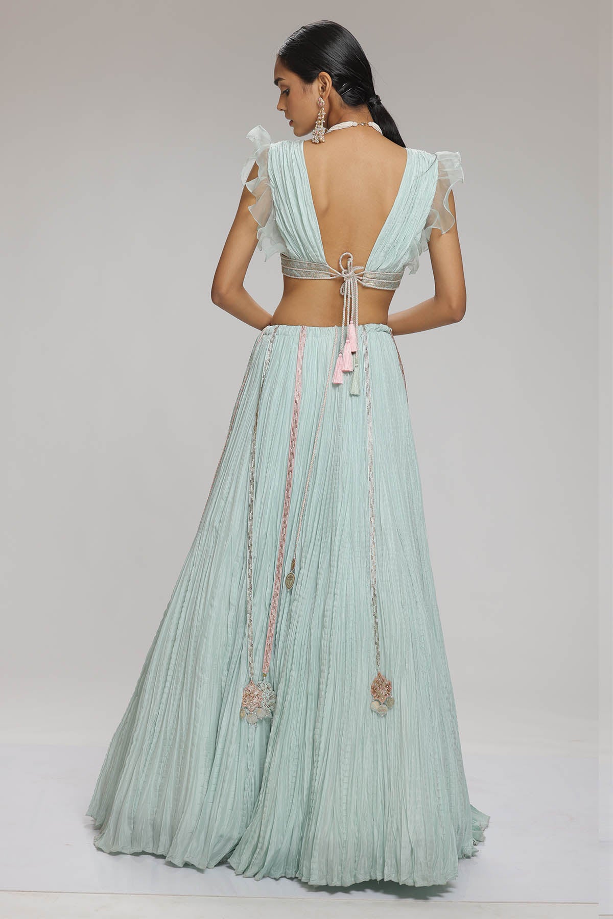 Mint Embellished Lehenga Set
