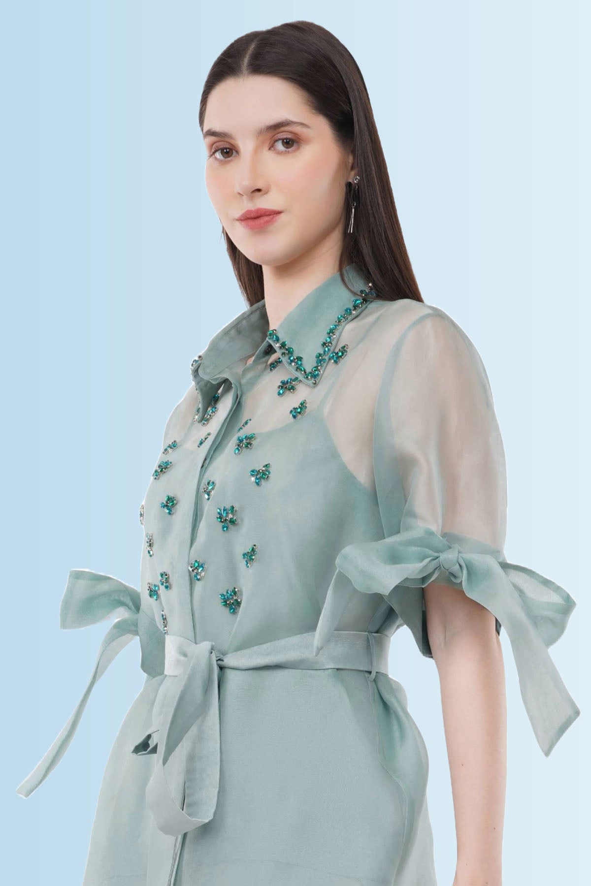 Mint Embroidered Co-ord Set