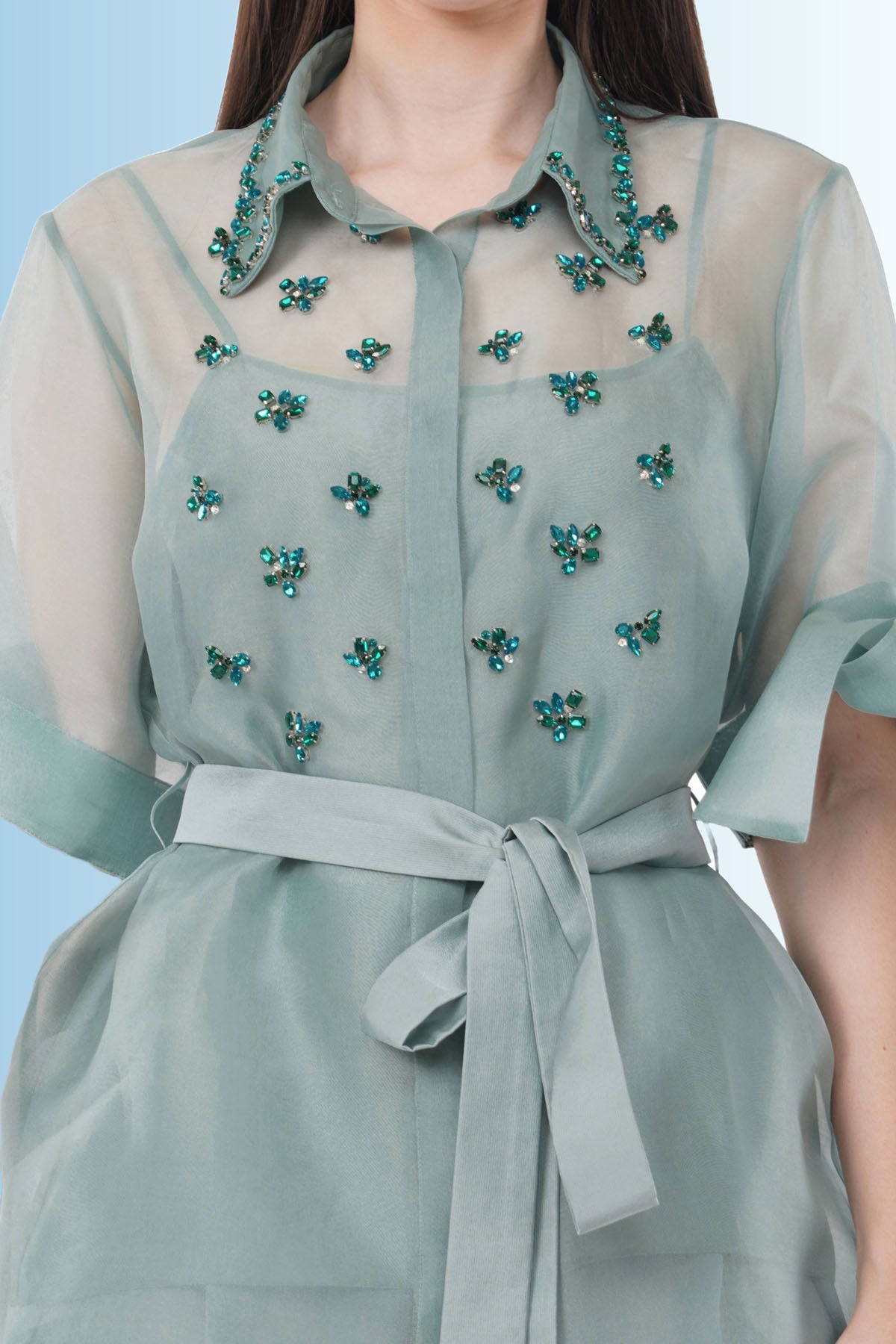 Mint Embroidered Co-ord Set