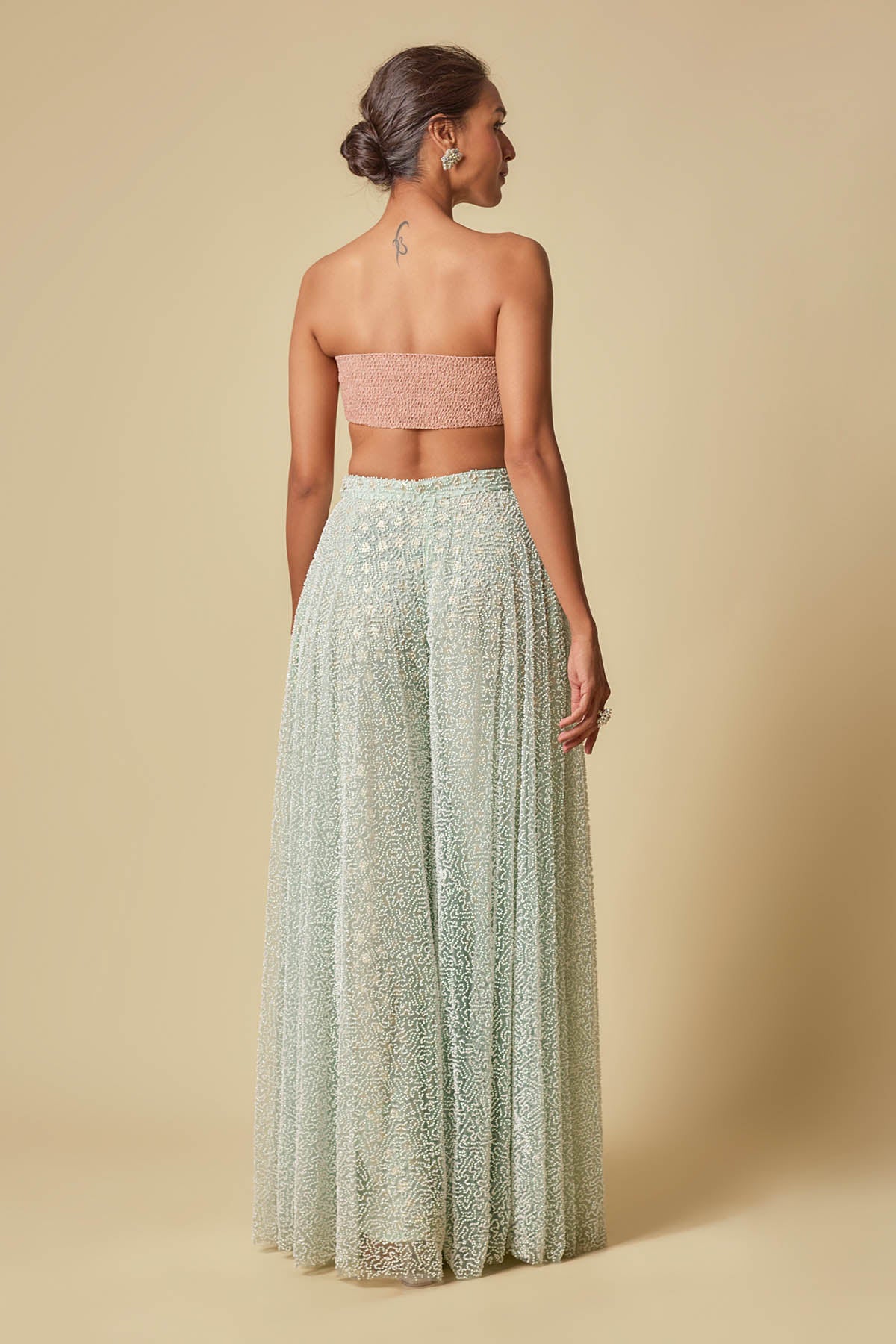 Mint Embroidered Gharara Set