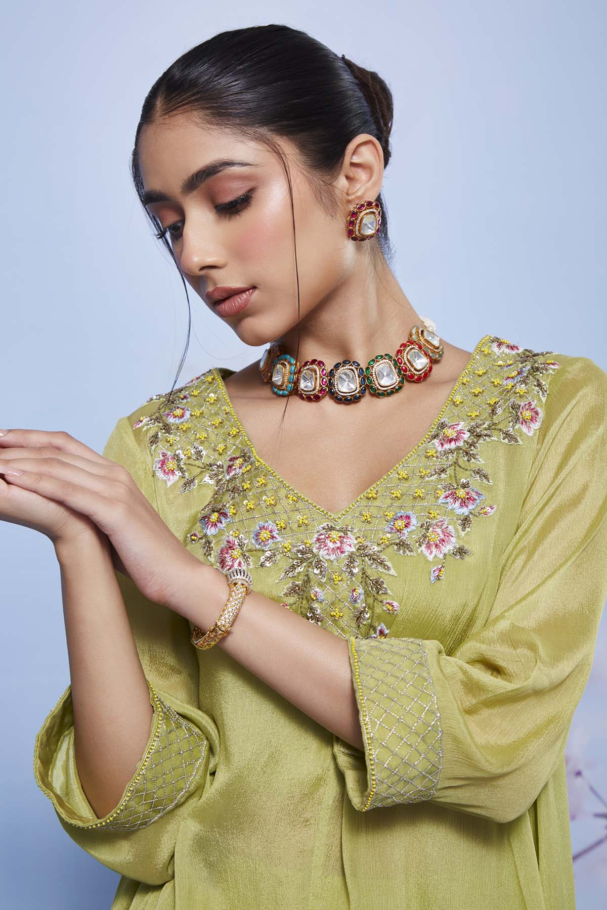 Mint Asymmetrical Kurta Set