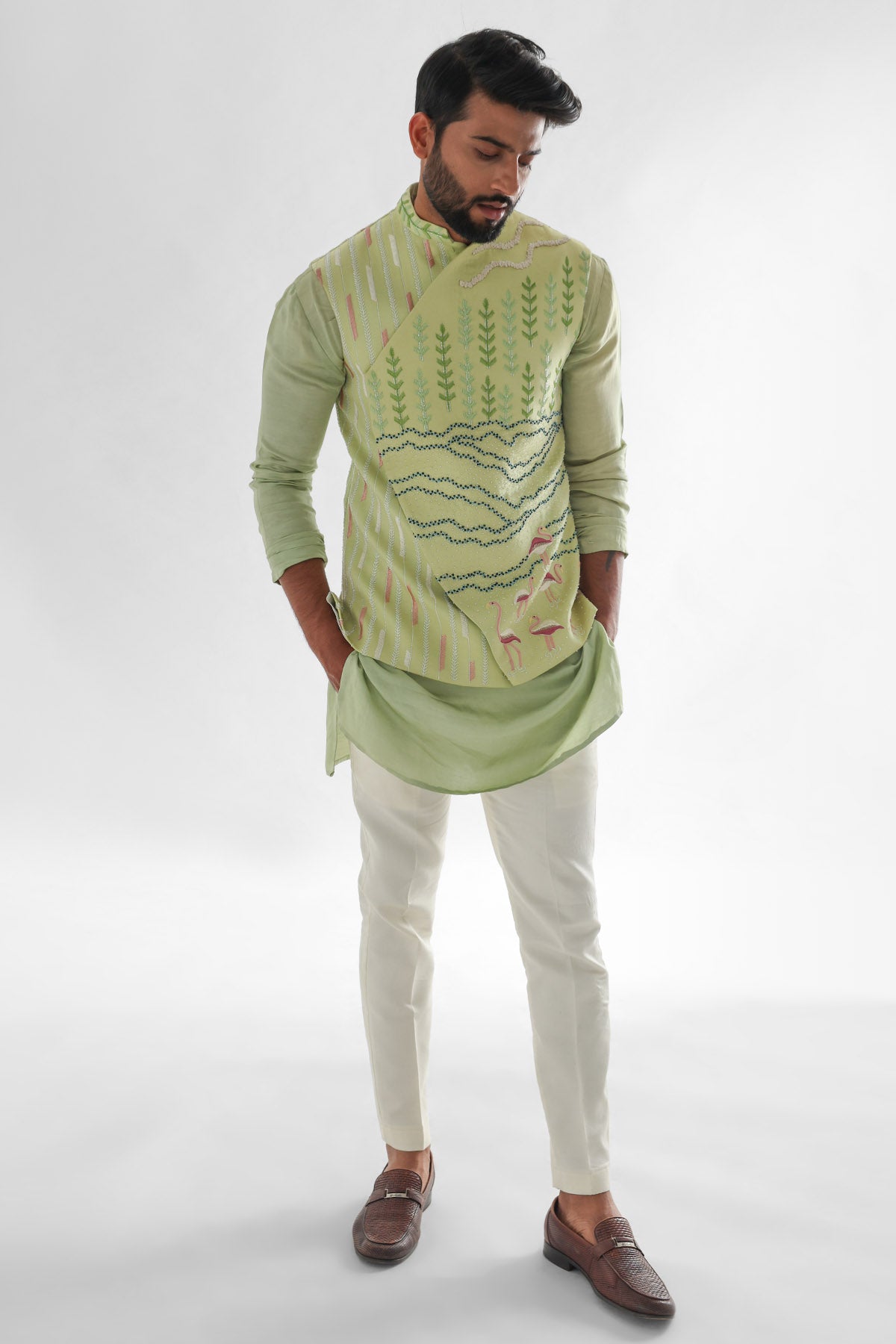 Mint Green Asymmetric Kurta Set