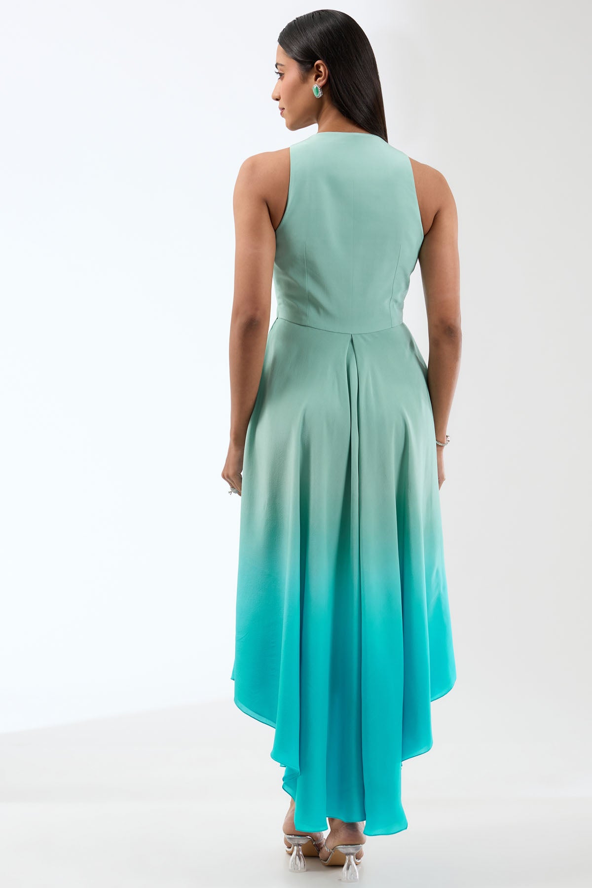 Mint Green Dress & Short Cape