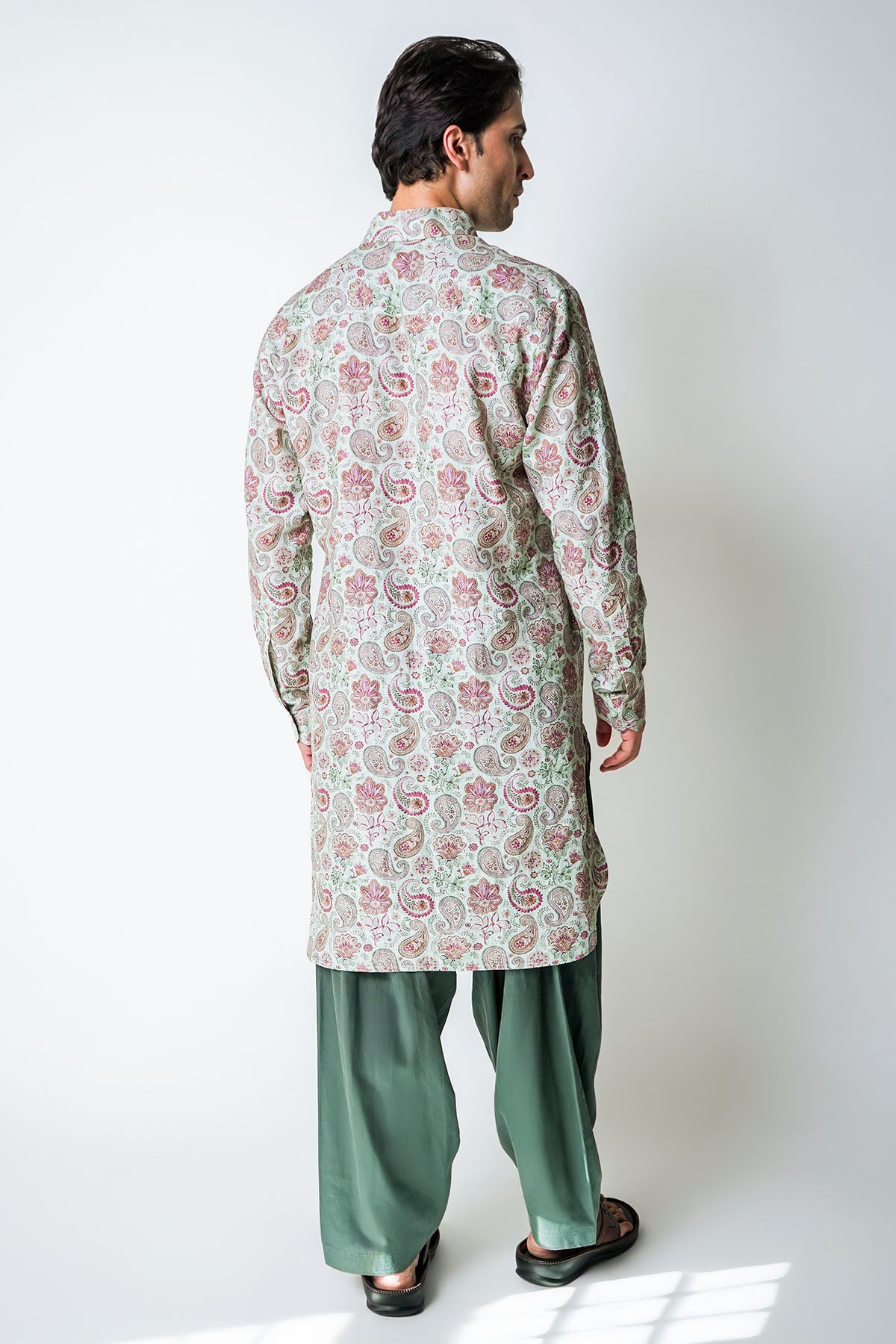 Mint Green Floral Kurta & Pants