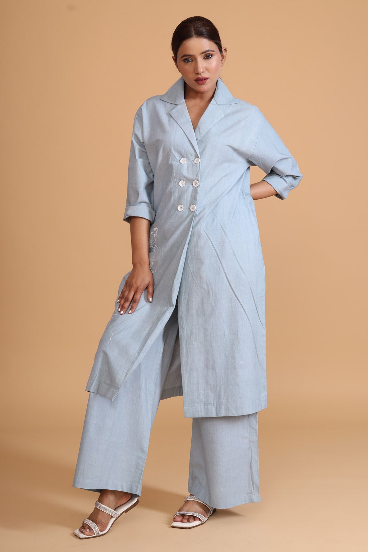 Mint Green Overlap Overlay - Stylish Cotton Poplin Jacket at ScrollnShops