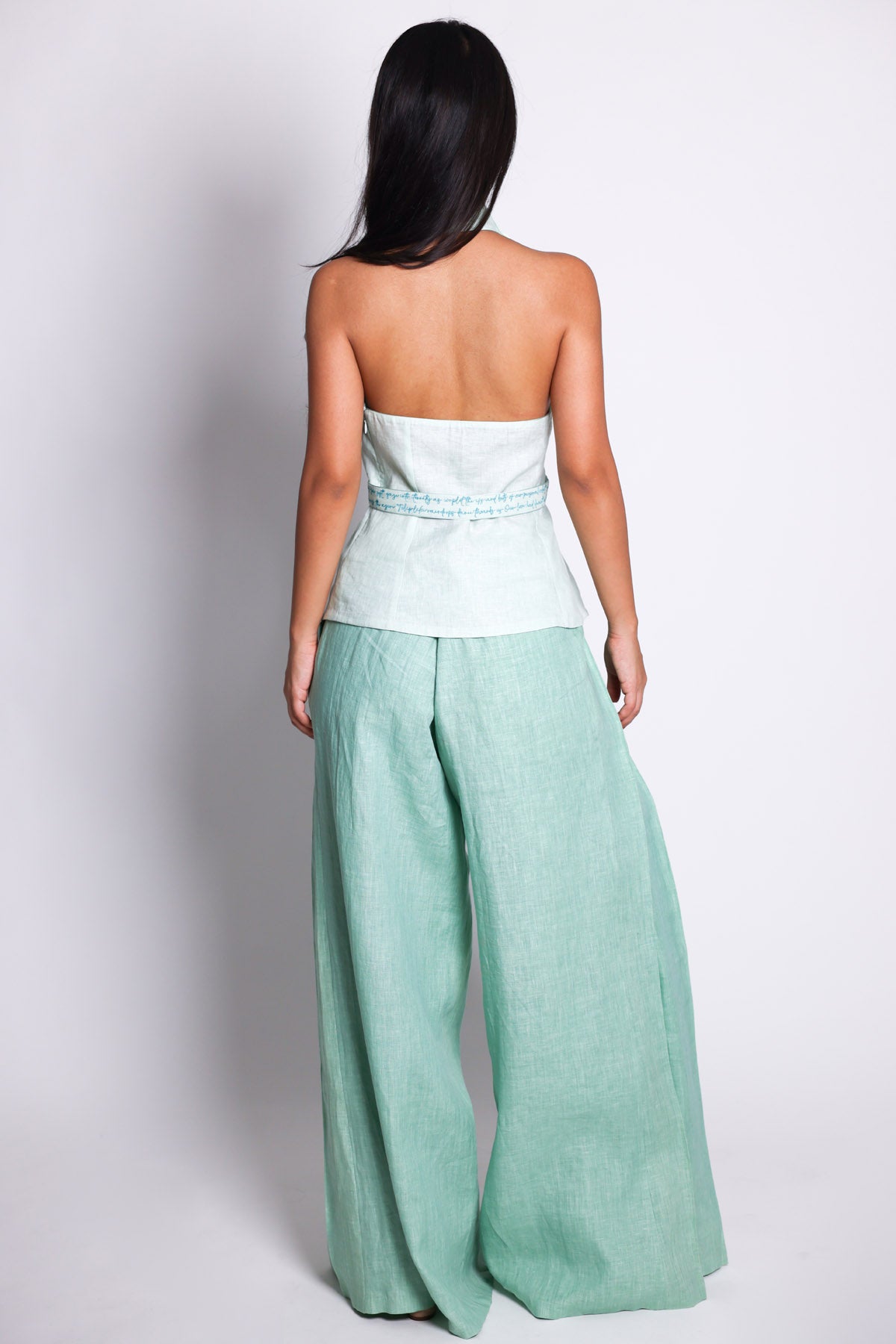 Mint Green Pleated Drape Top