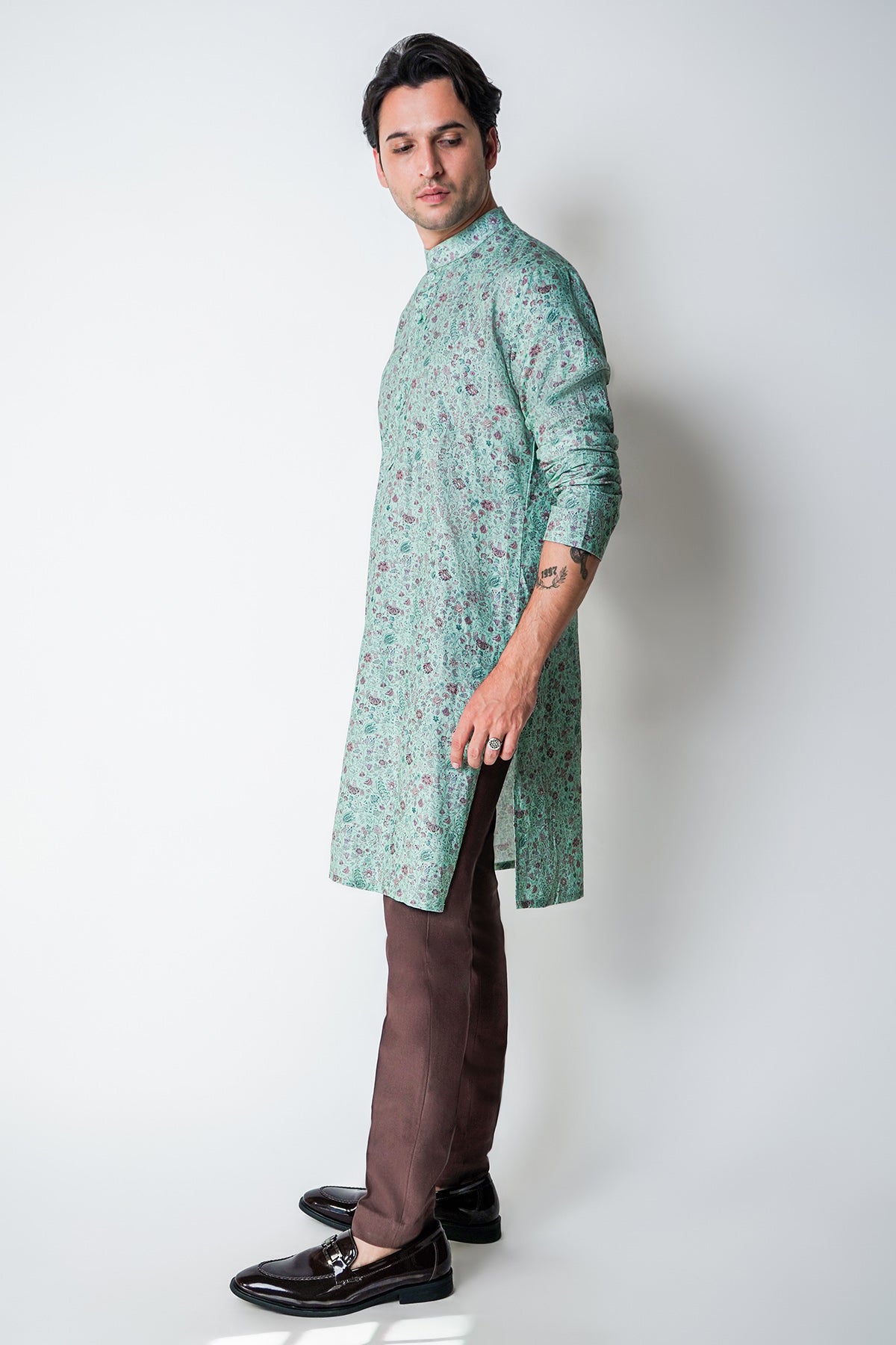 Mint Green Printed Kurta Set
