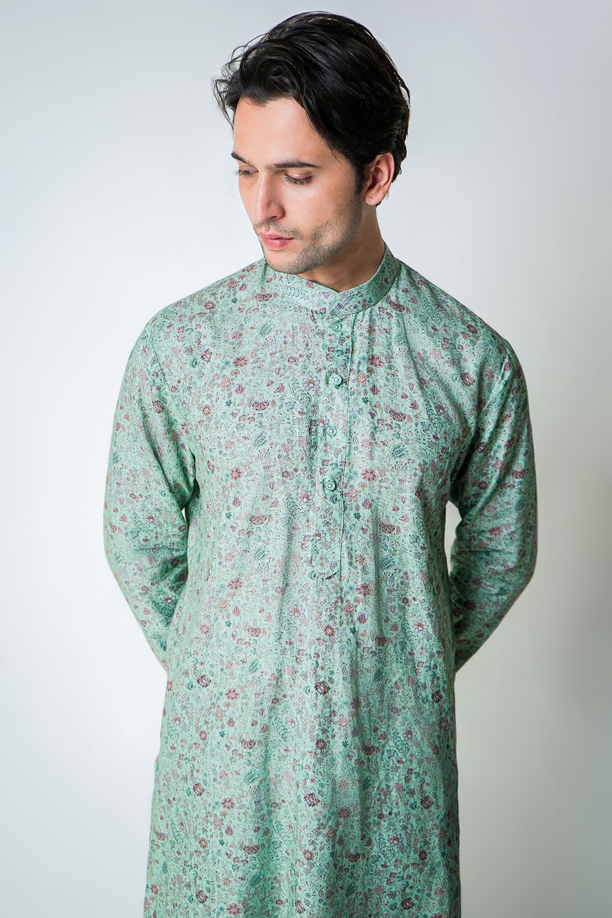 Mint Green Printed Kurta Set