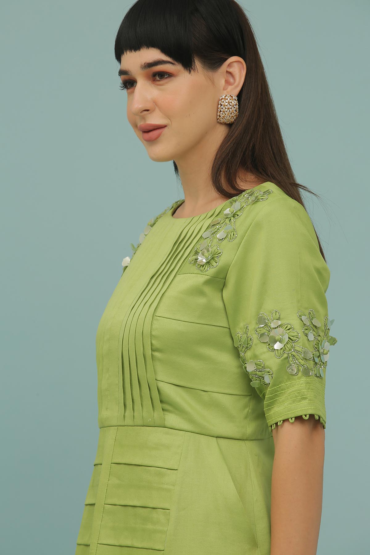 Mint Green Silk Blend Dress