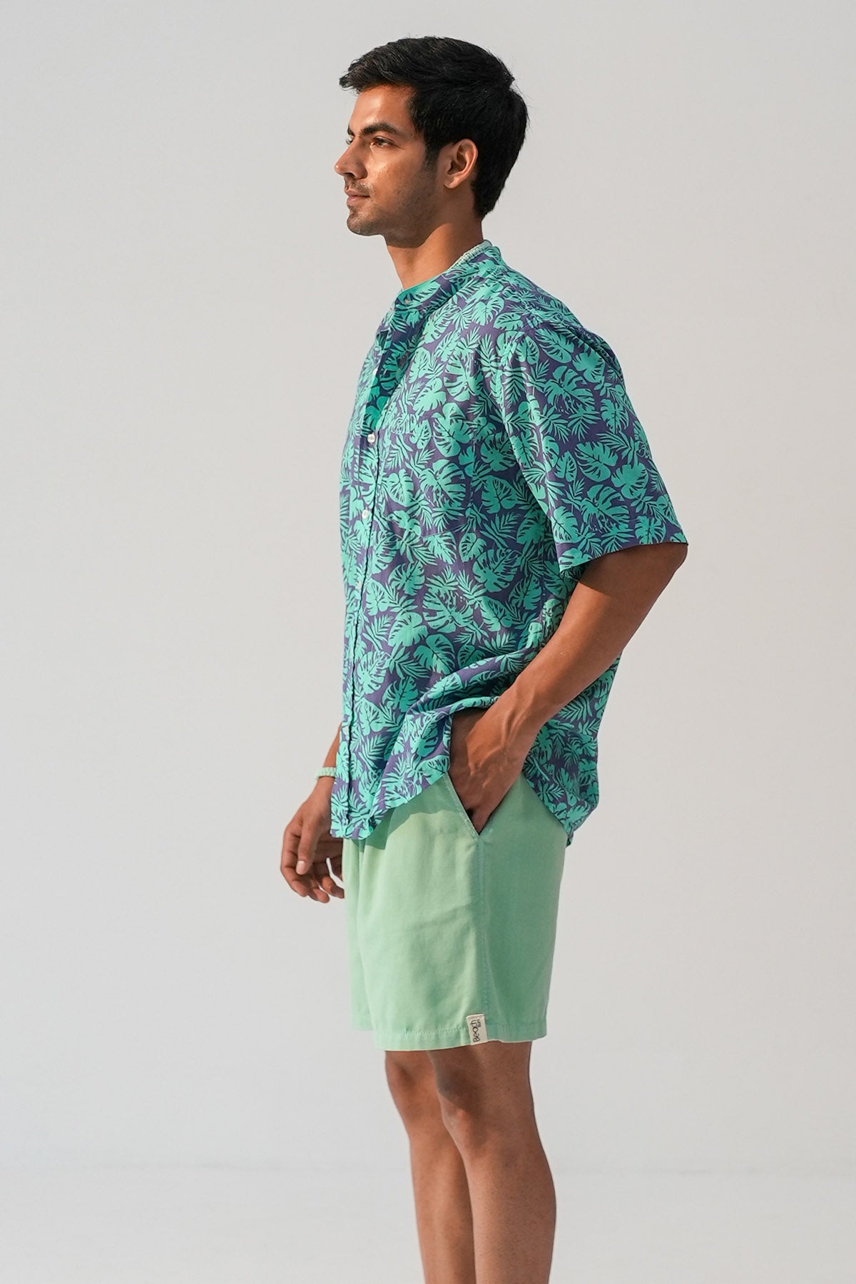 Mint Marcha Cotton Canvas Shorts