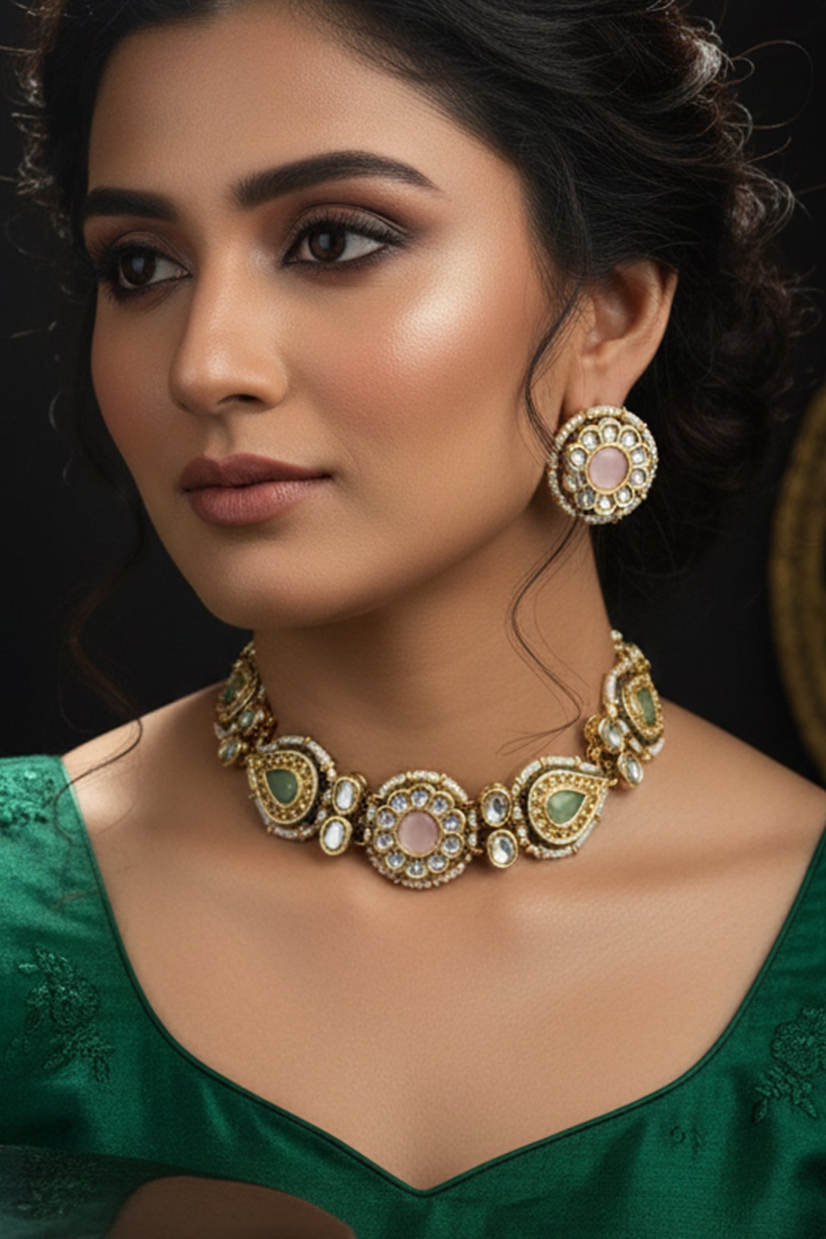 Buy Mint & Rose Stone Jewellery Set for women by Inko & Co online available at scrollnshops