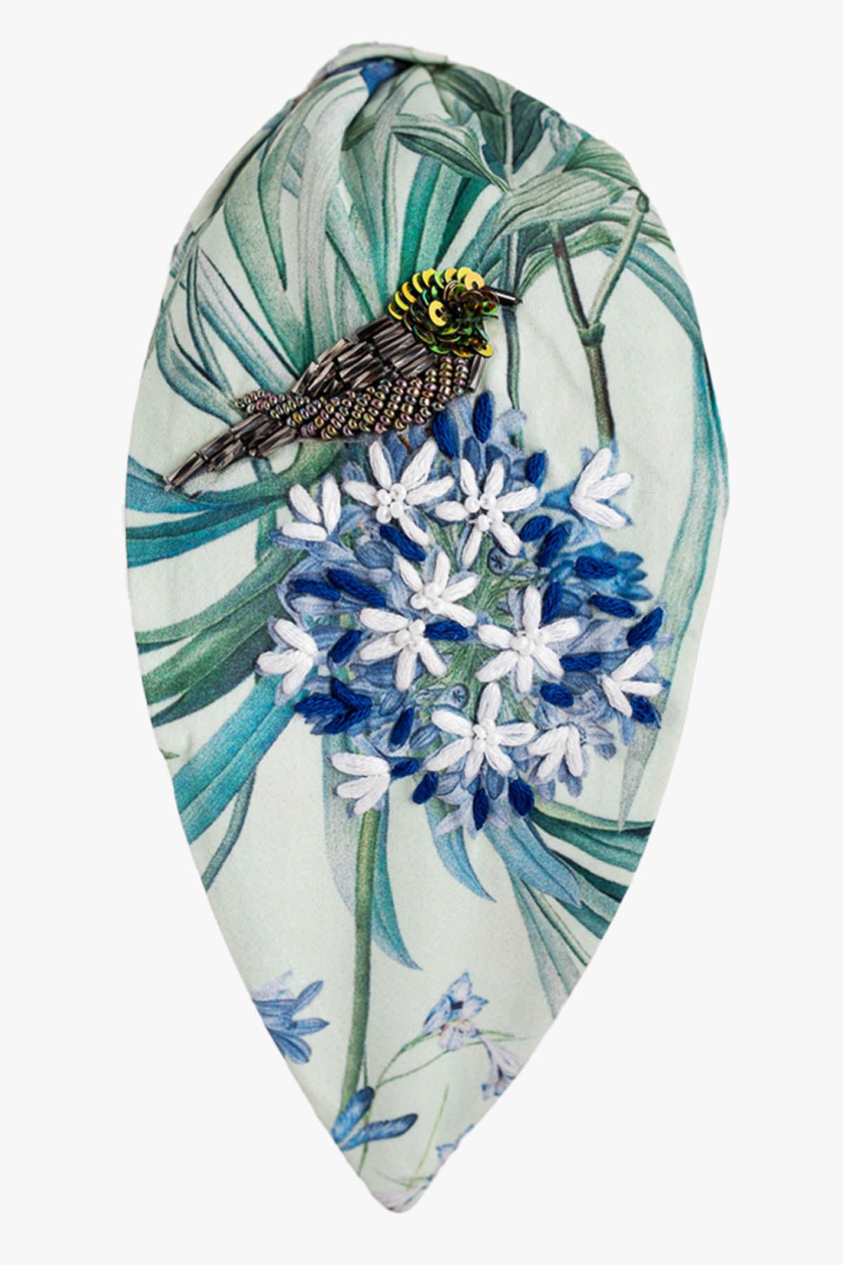 Mint Satin Bird Design Headband