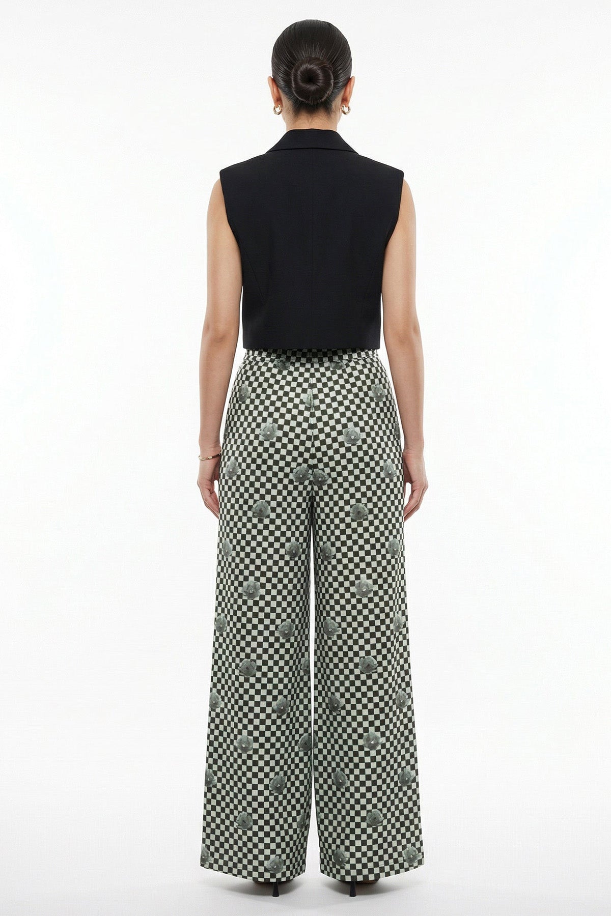 Mint Satin Wide Trouser Pant