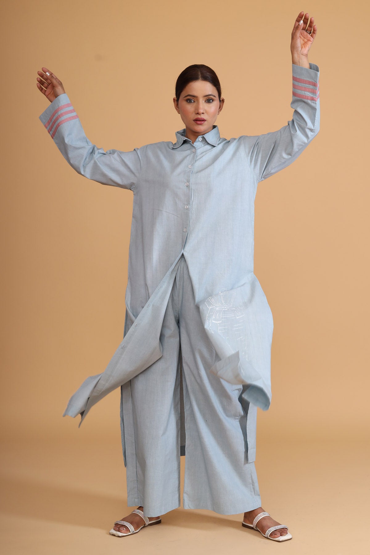 Mint Shirt Style Tunic & Pants Co-ord Set - Effortless Elegance