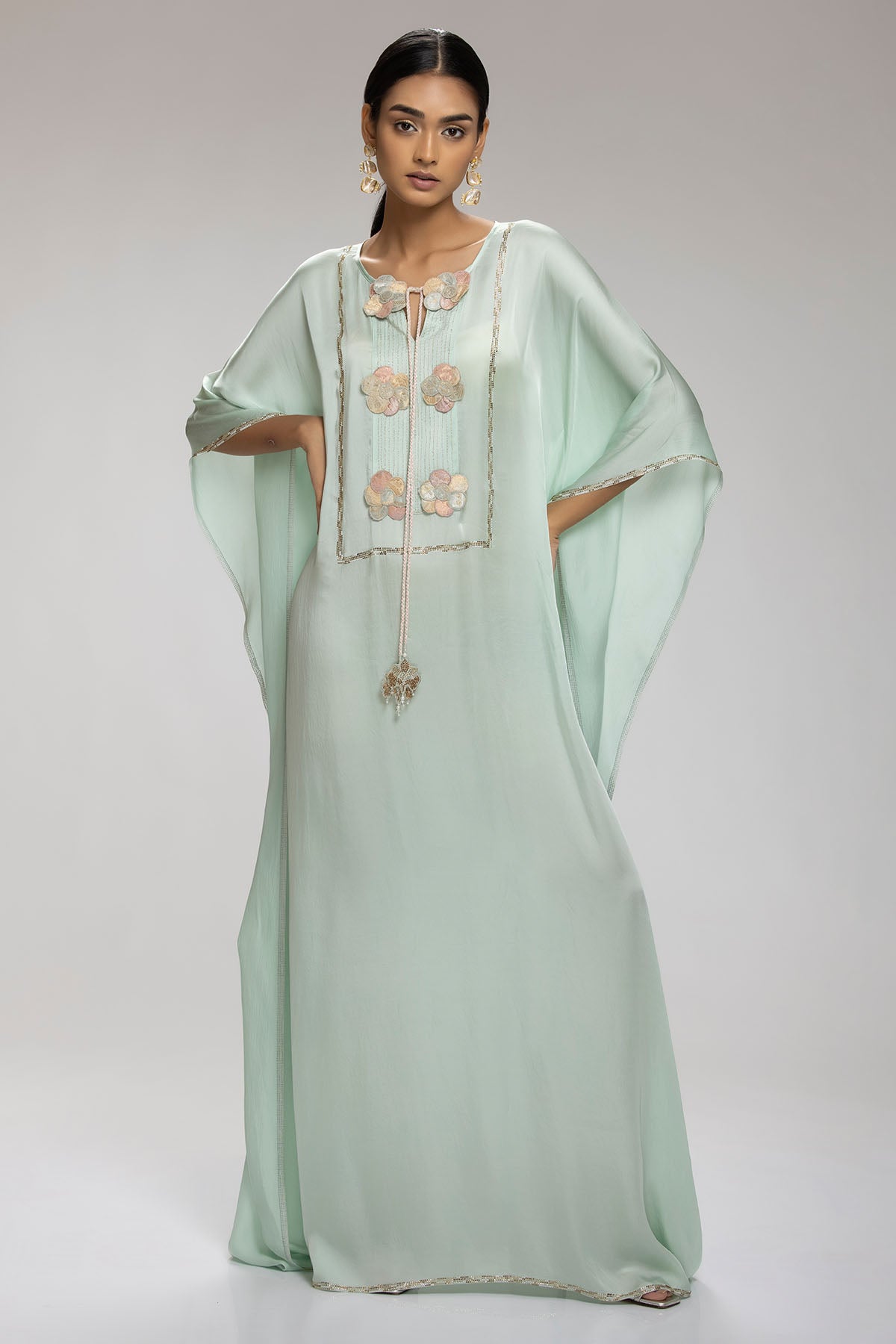 Chhaya Mehrotra Mint Stones Embellished Kaftan for women online at ScrollnShops