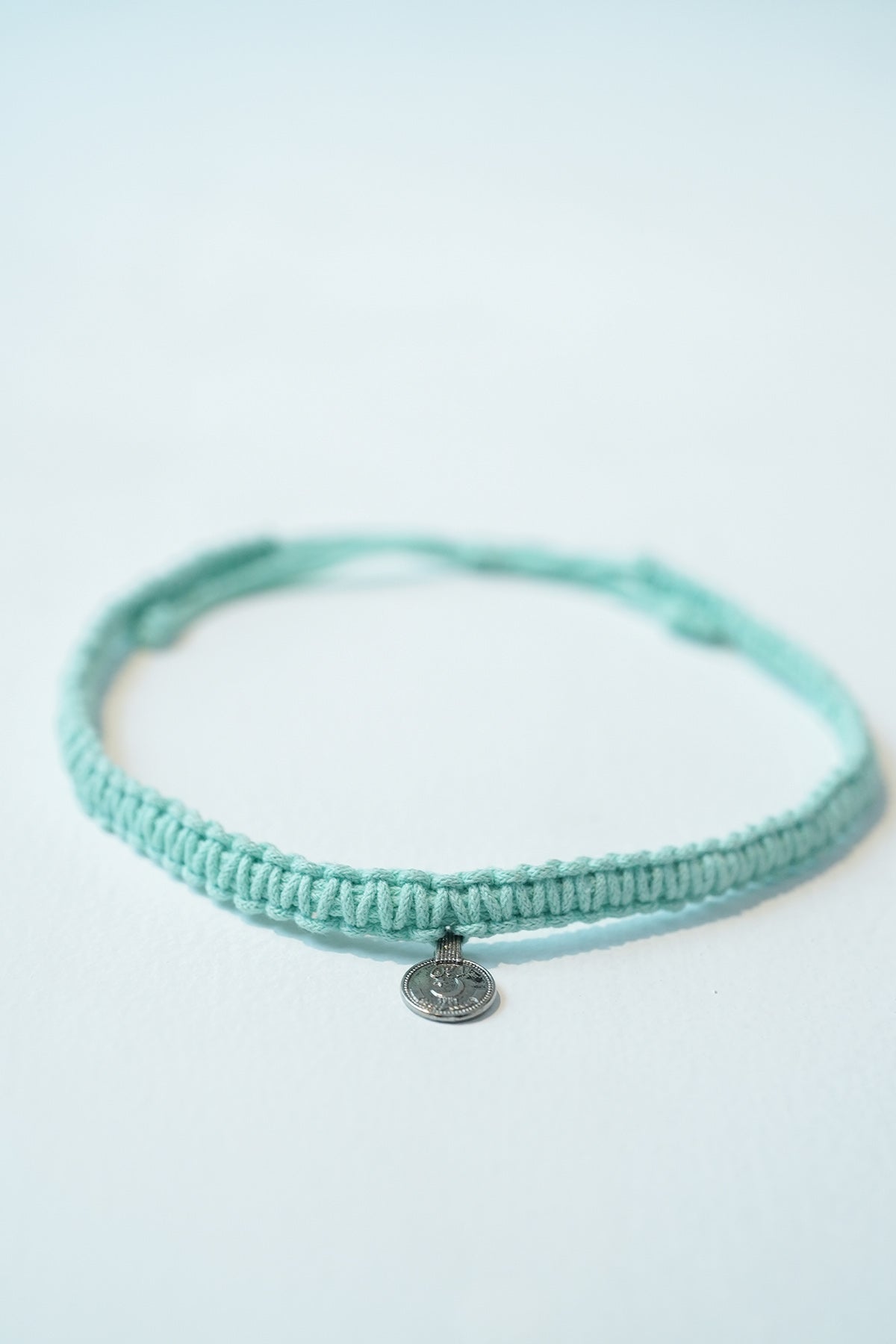 Mint Thread Knotted Coin Choker