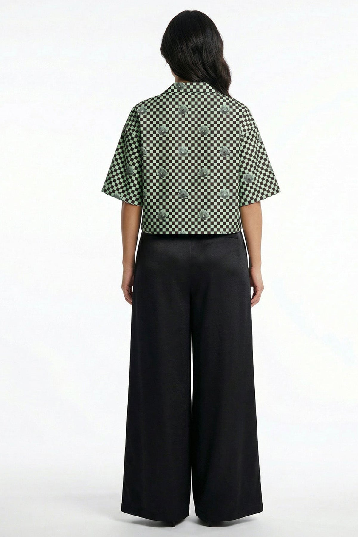 Mint Viscose Blend Crop Shirt