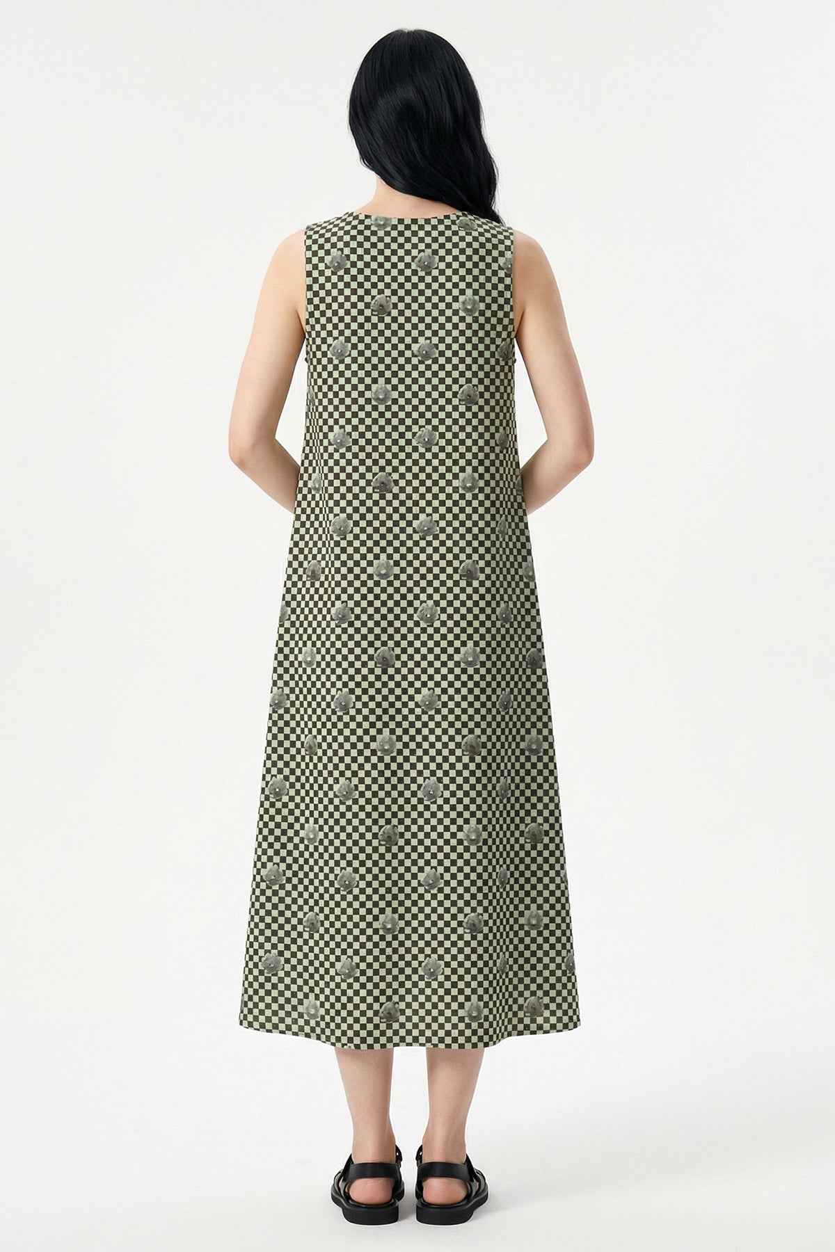 Mint Viscose Fluid Midi Dress